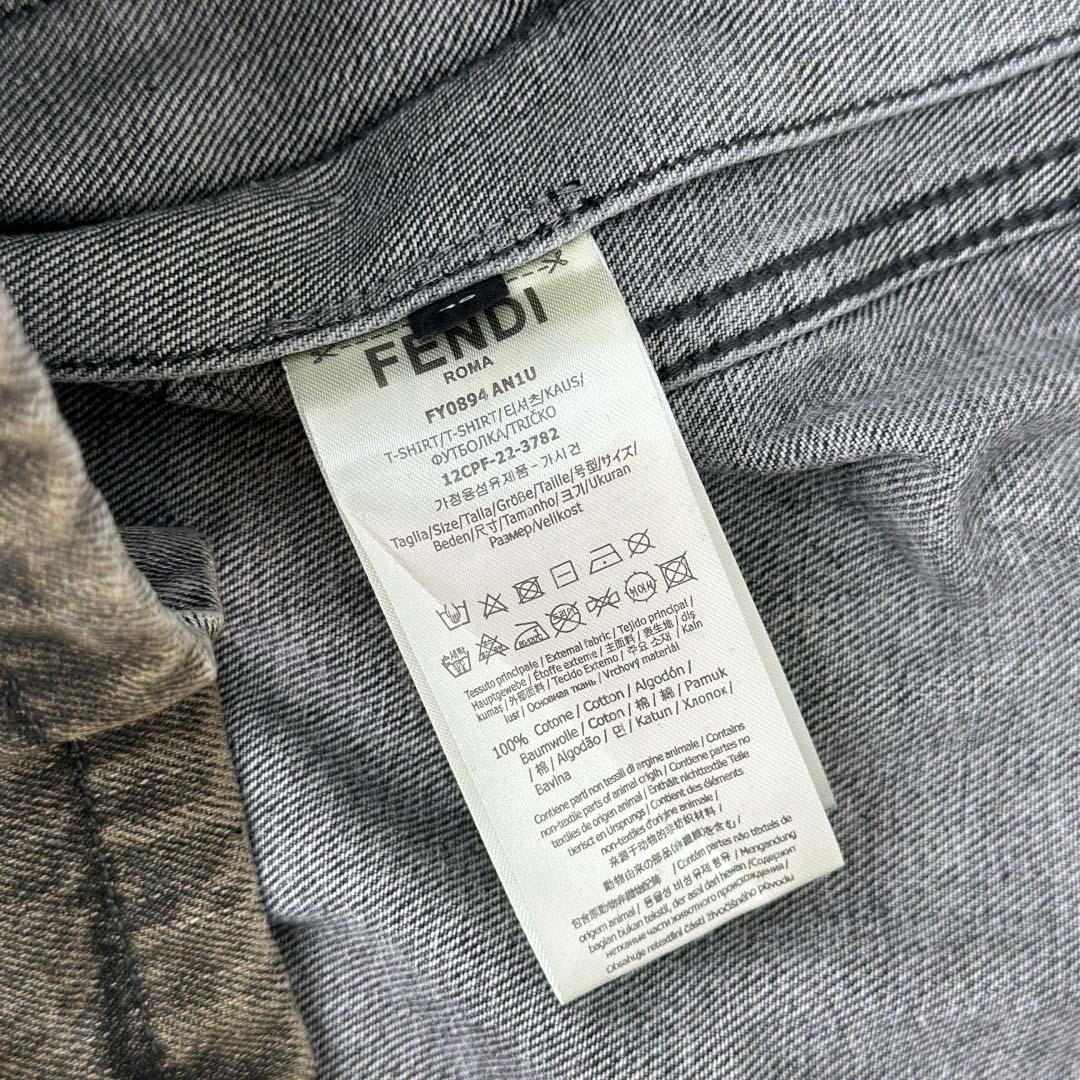 Fendi Grey Overdyed Denim Shirt - DopestKickz