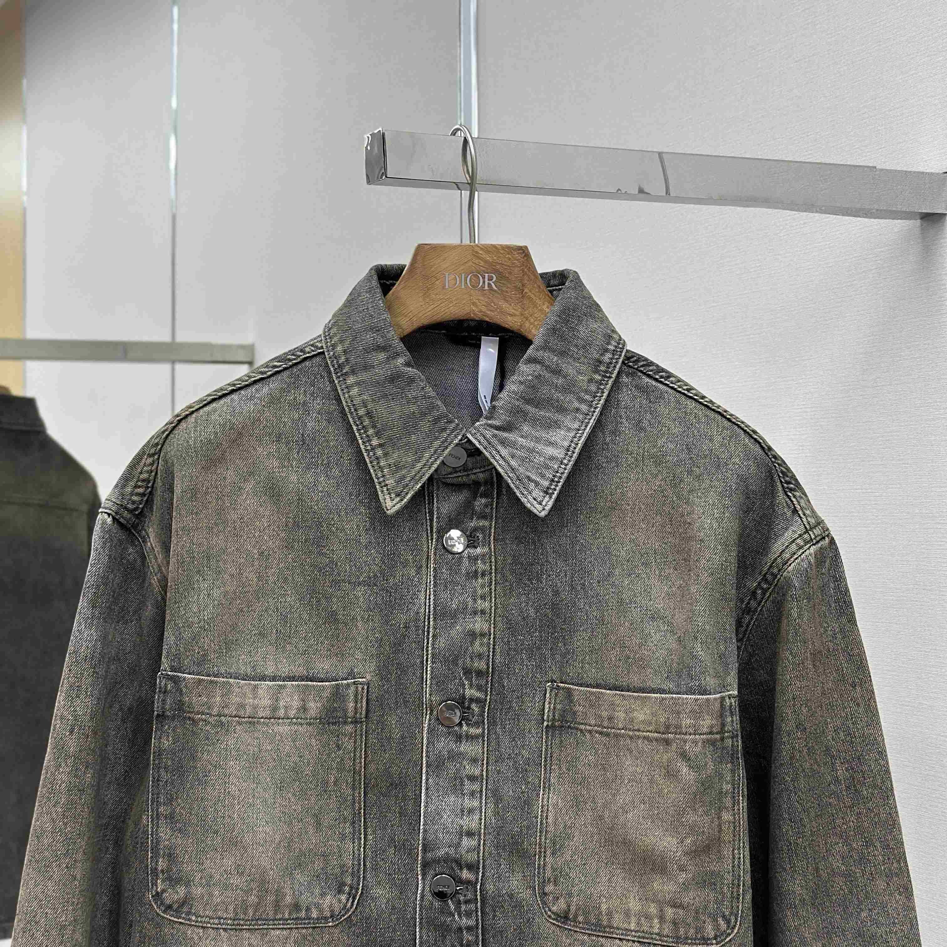 Fendi Grey Overdyed Denim Shirt - DopestKickz