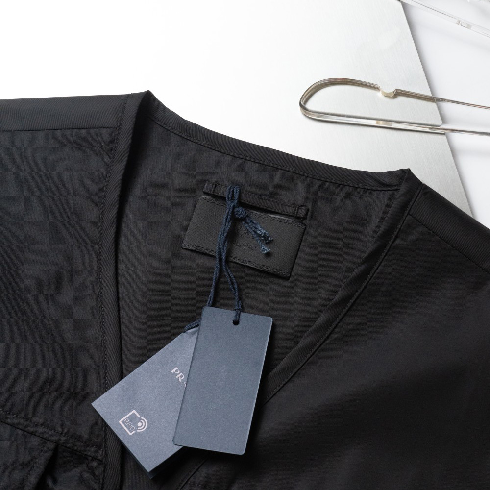 Prada Re-Nylon V-neck Vest In Black - DopestKickz