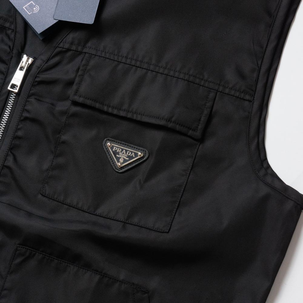 Prada Re-Nylon V-neck Vest In Black - DopestKickz