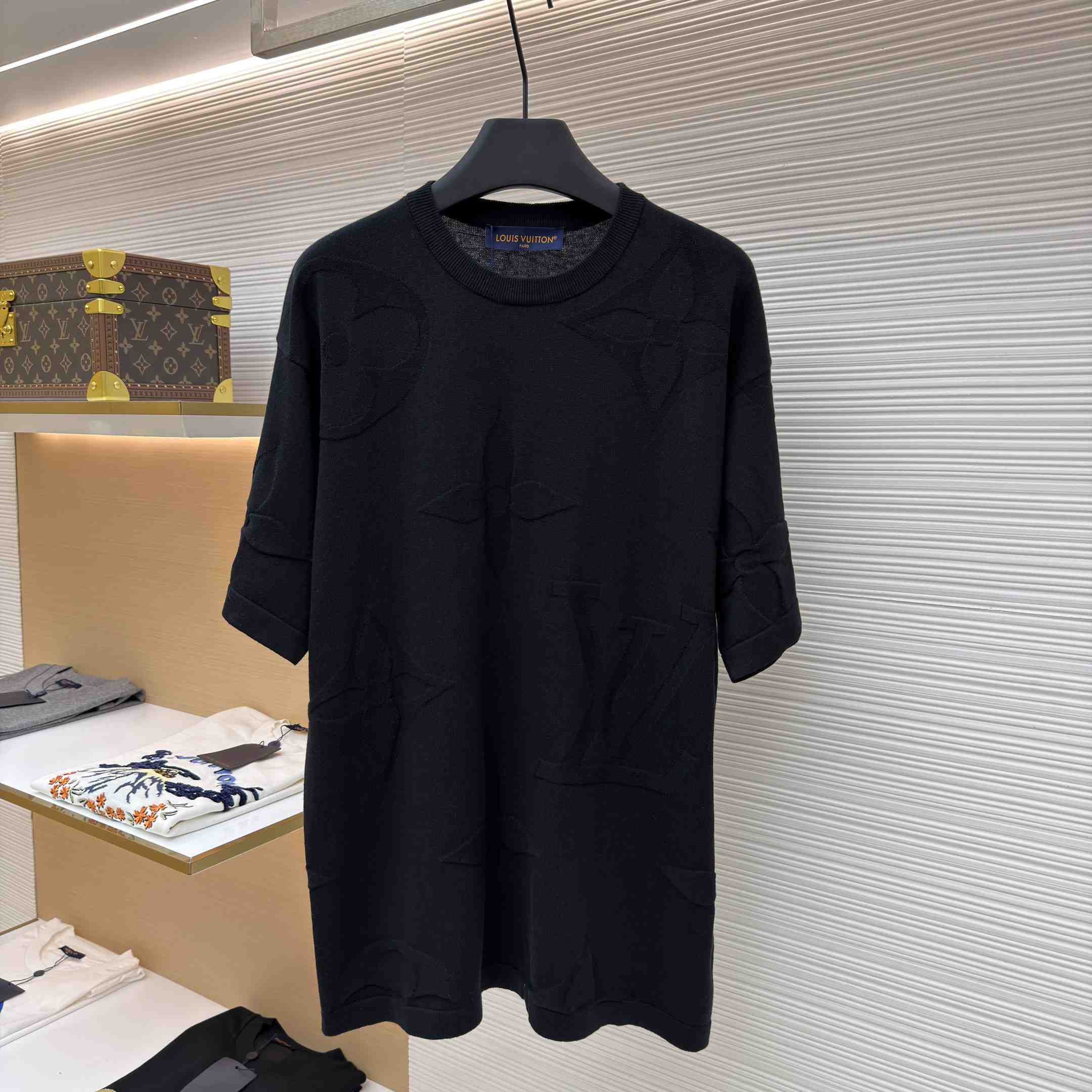 Louis Vuitton Monogram Short-Sleeved Cotton Crewneck    - DopestKickz