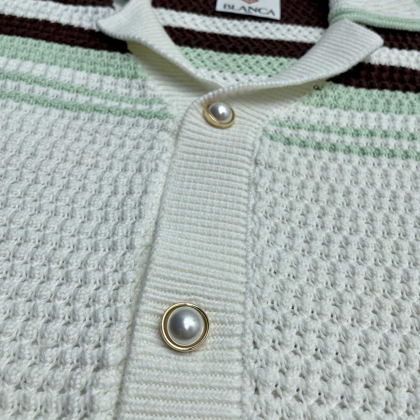 Casablanca Cotton Tennis Short Sleeve Crochet Shirt    Z6033 - DopestKickz