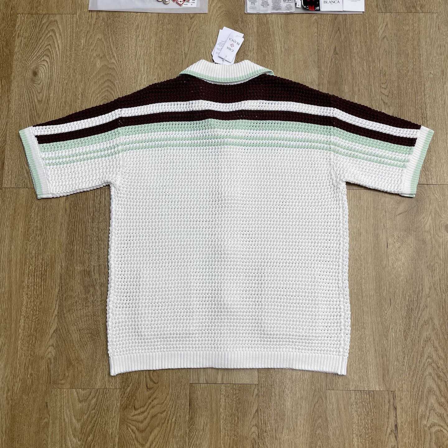 Casablanca Cotton Tennis Short Sleeve Crochet Shirt    Z6033 - DopestKickz