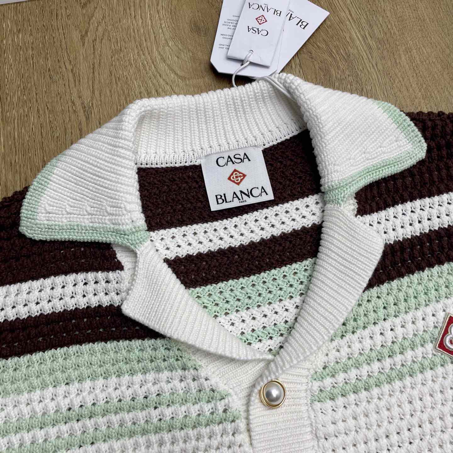 Casablanca Cotton Tennis Short Sleeve Crochet Shirt    Z6033 - DopestKickz