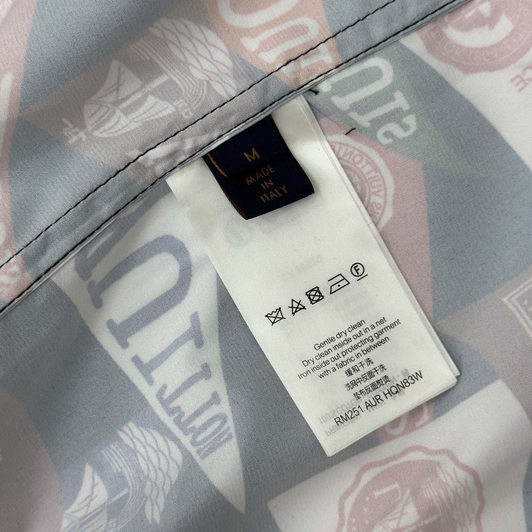 Louis Vuitton Printed Short-Sleeved Silk-Blend Shirt   1AIKBH - DopestKickz