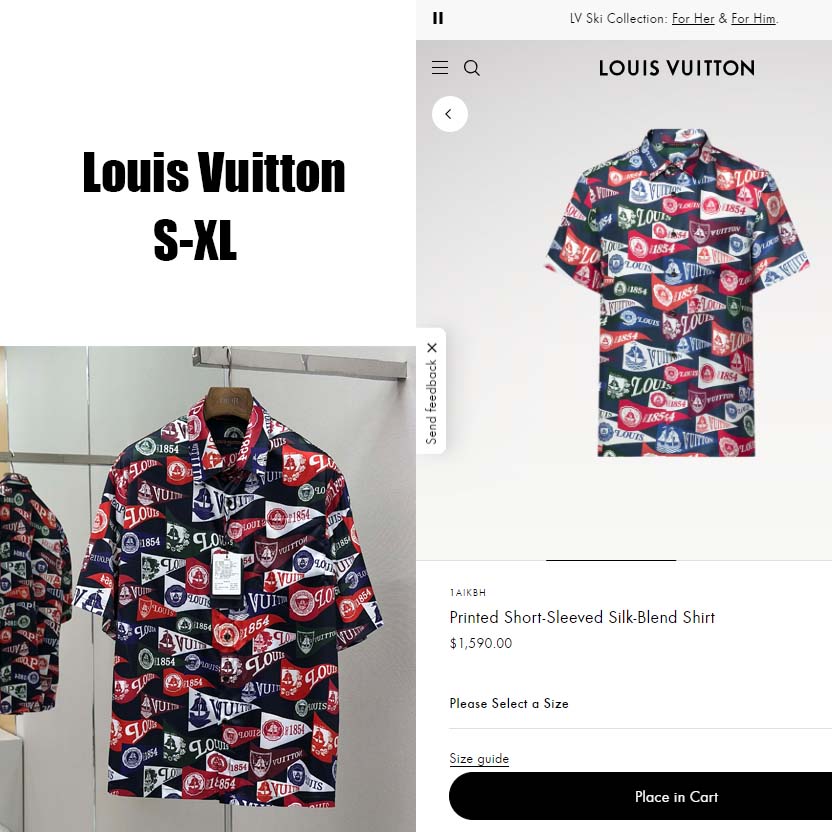Louis Vuitton Printed Short-Sleeved Silk-Blend Shirt   1AIKBH - DopestKickz