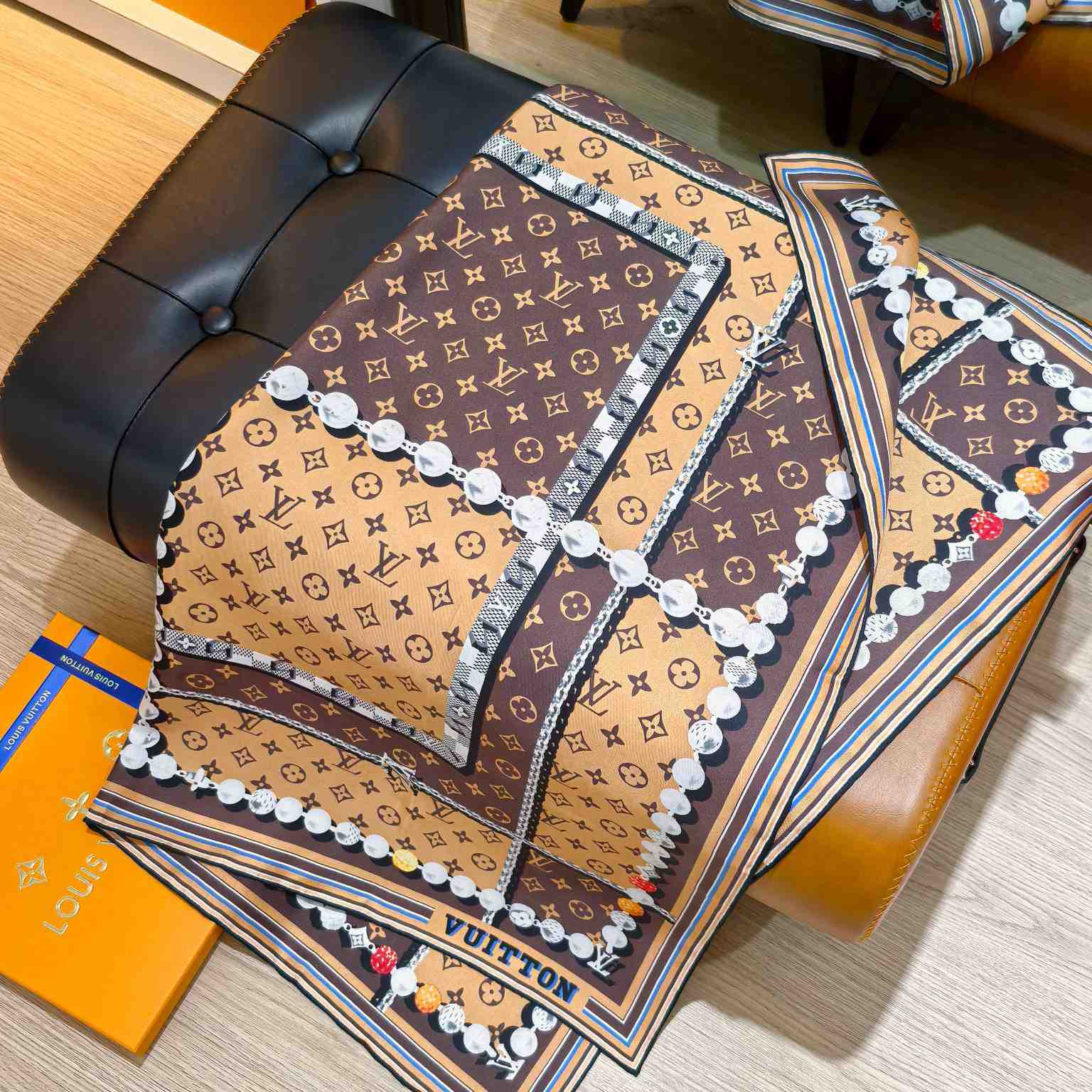 Louis Vuitton Dandy Monogram Silk Square   M94848 - DopestKickz