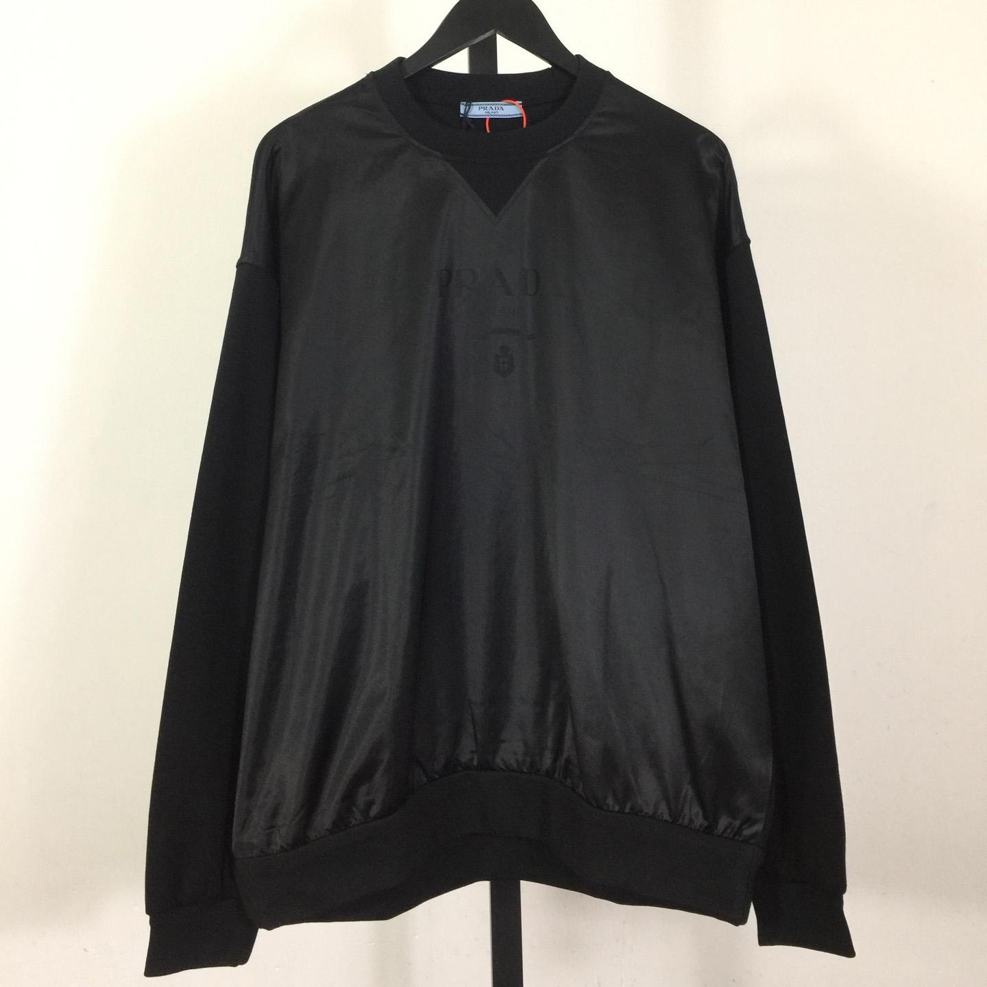 Prada Recycled Nylon Fleece-Sleeve Pullover Top - DopestKickz