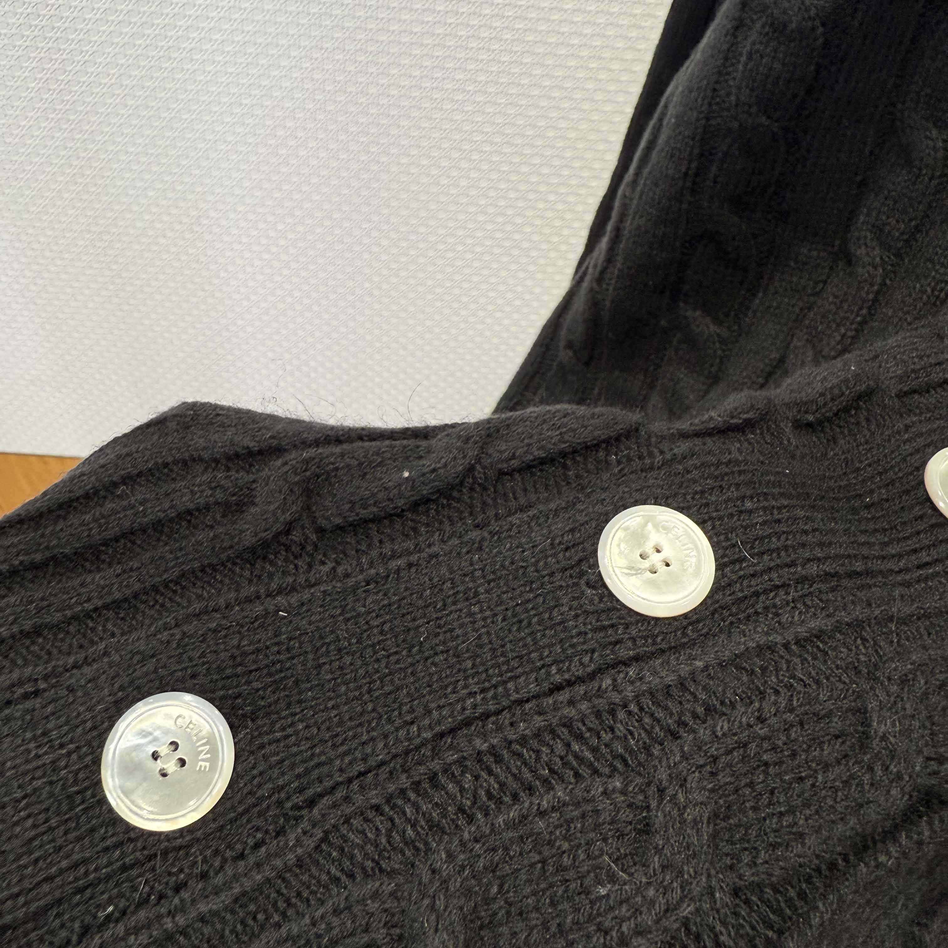 Celine Triomphe Cardigan In Cable-Knit Cashmere - DopestKickz