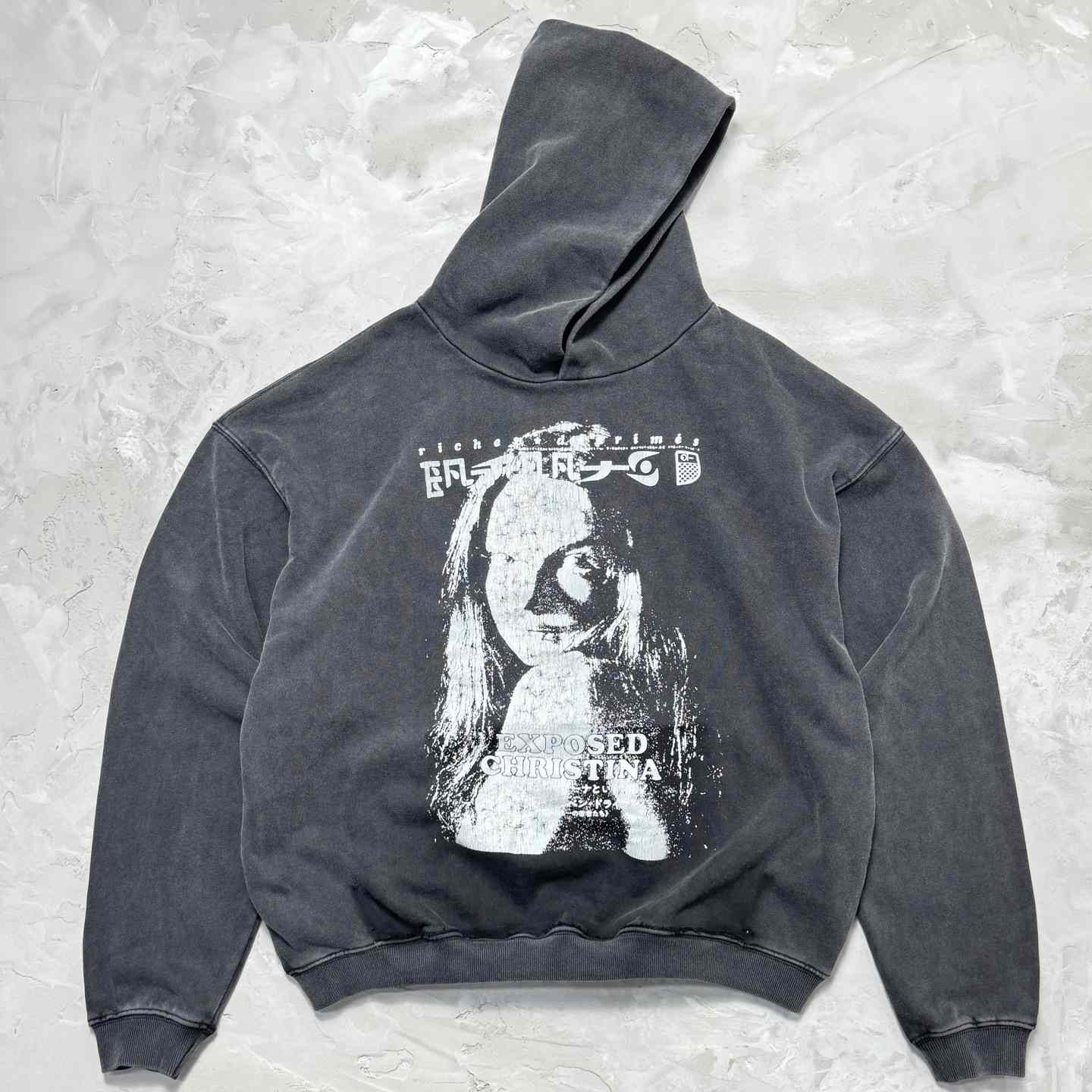 Enfants Riches Déprimés Exposed Christina Hoodie 'Sun Faded Black' - DopestKickz