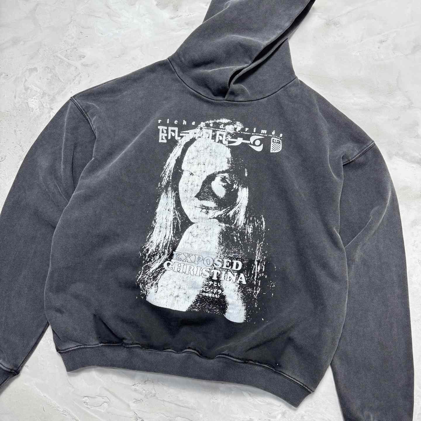 Enfants Riches Déprimés Exposed Christina Hoodie 'Sun Faded Black' - DopestKickz