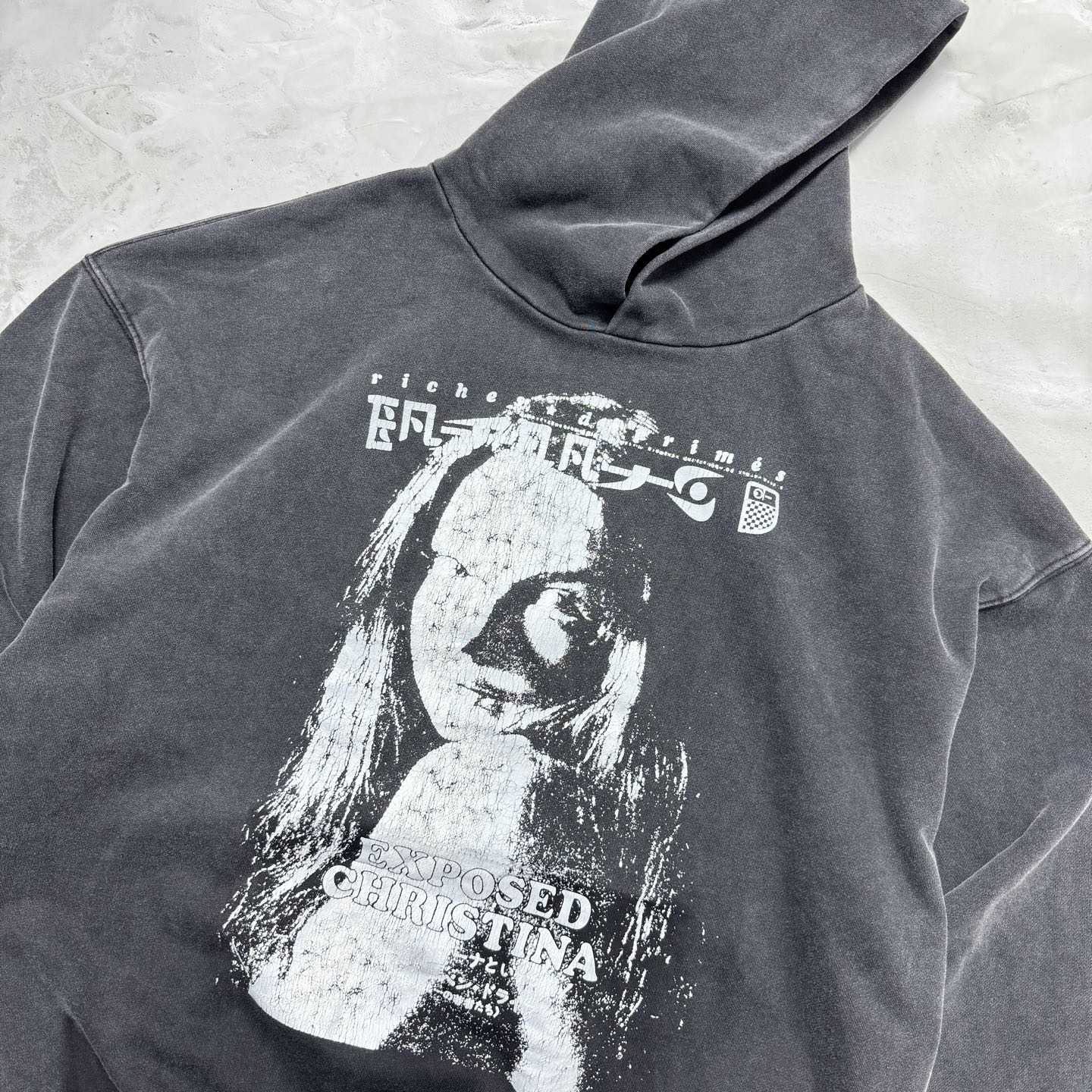 Enfants Riches Déprimés Exposed Christina Hoodie 'Sun Faded Black' - DopestKickz