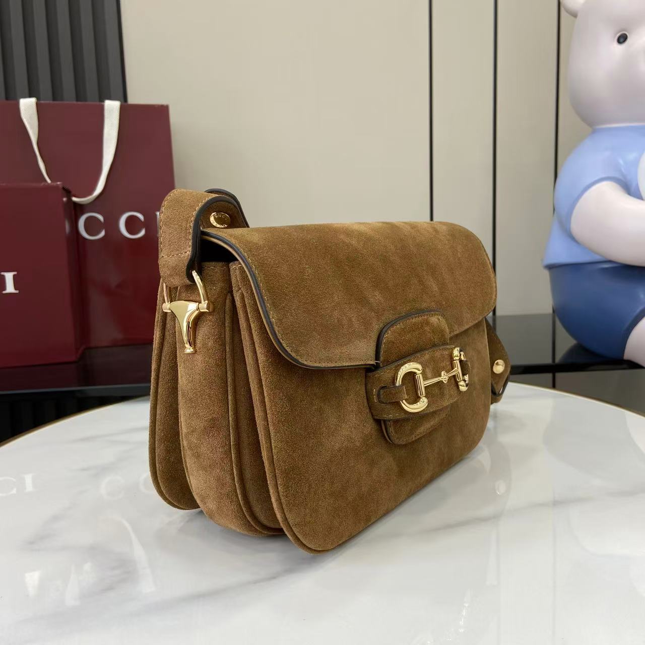 Gucci Horsebit 1955 Aura Small Shoulder Bag - DopestKickz