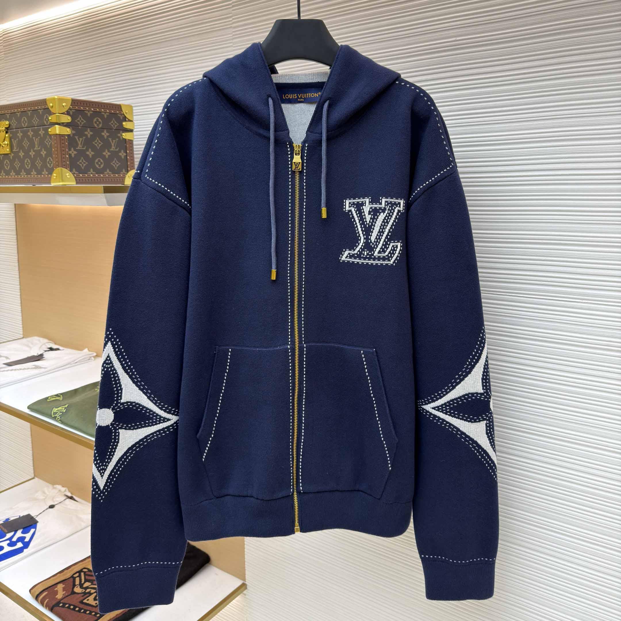 Louis Vuitton Graphic Intarsia Zipped Cotton Hoodie  - DopestKickz