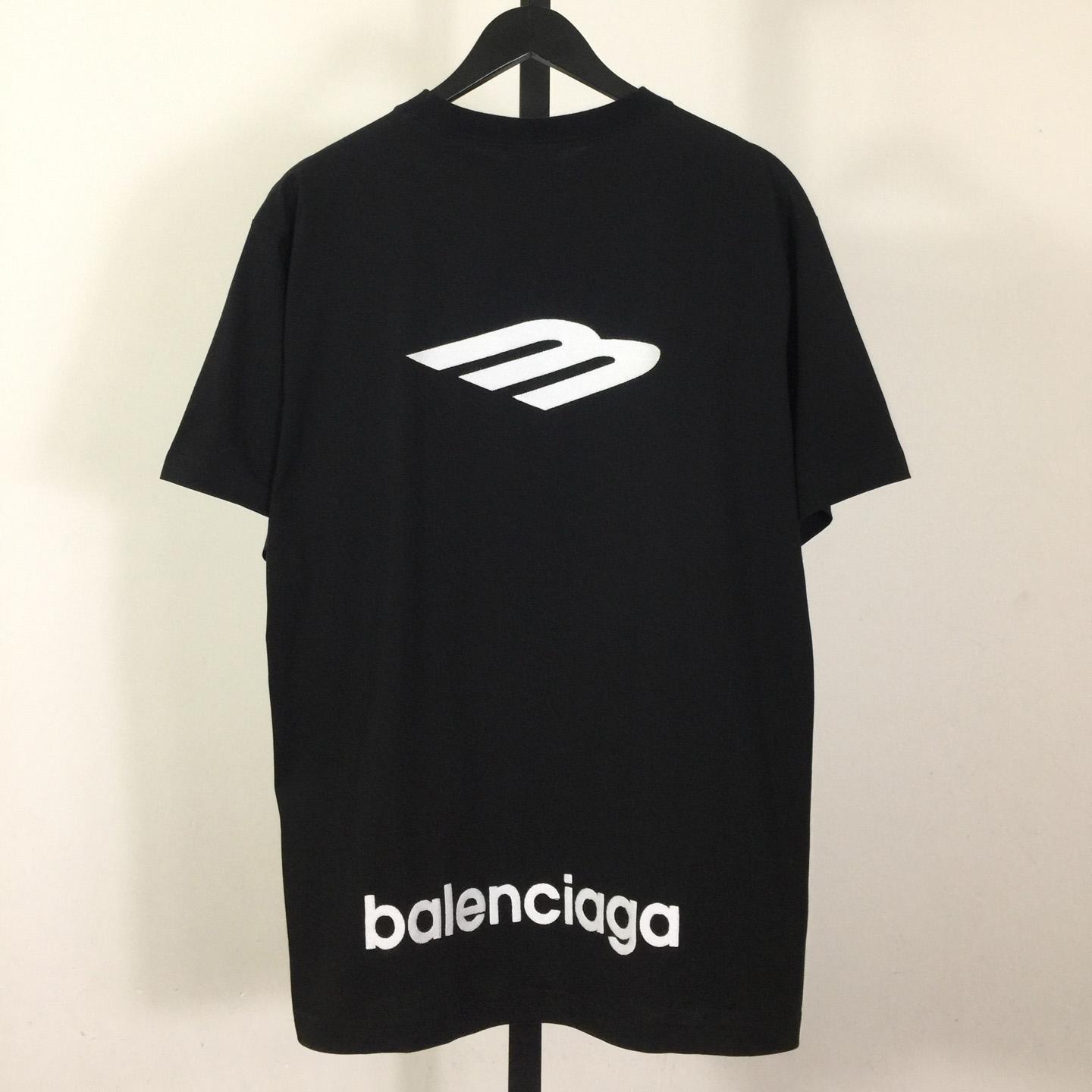 Balenciaga 3B Sports Icon T-Shirt In Washed Black Dry Fleece - DopestKickz