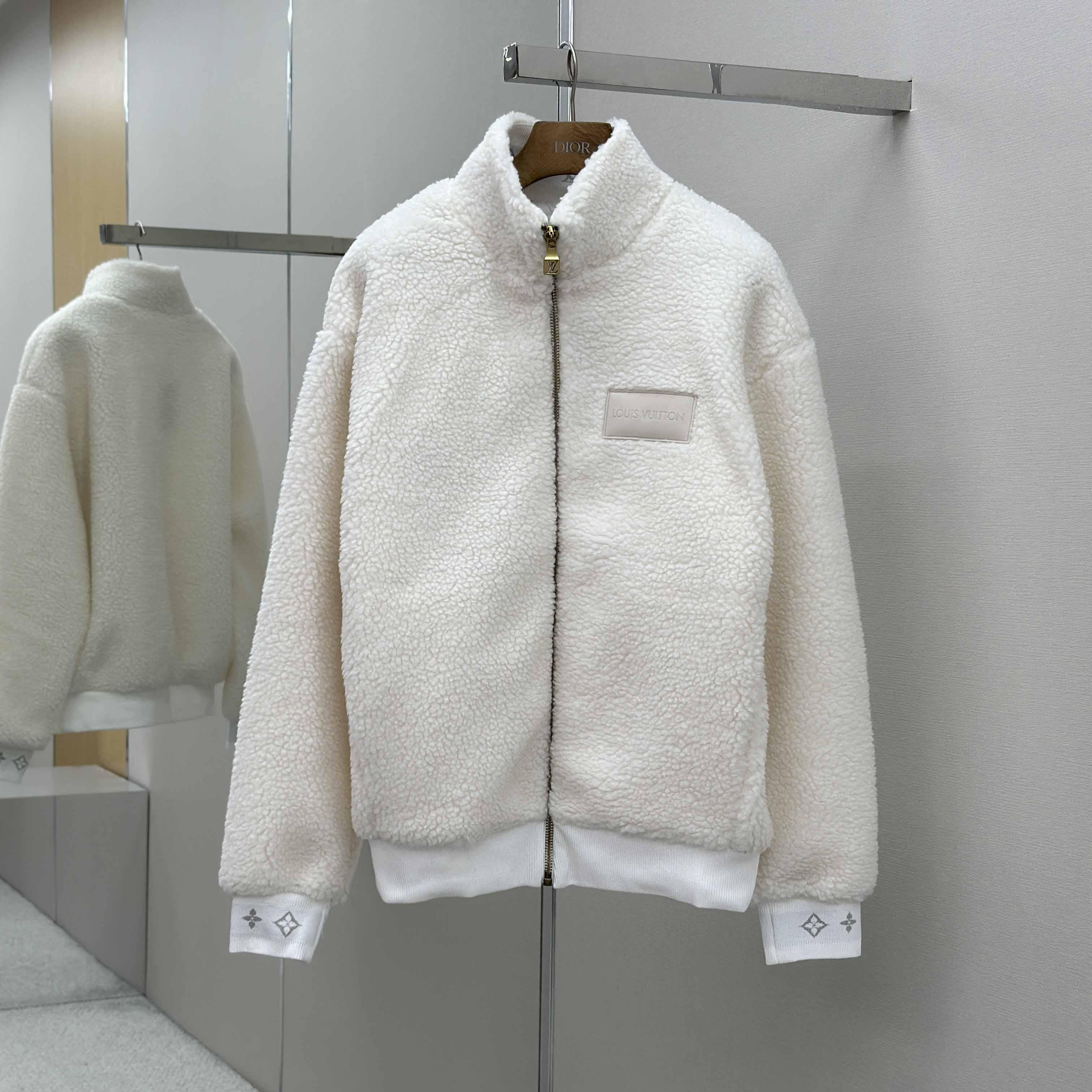 Louis Vuitton Leather Patch Fleece Blouson   1AHUGL - DopestKickz