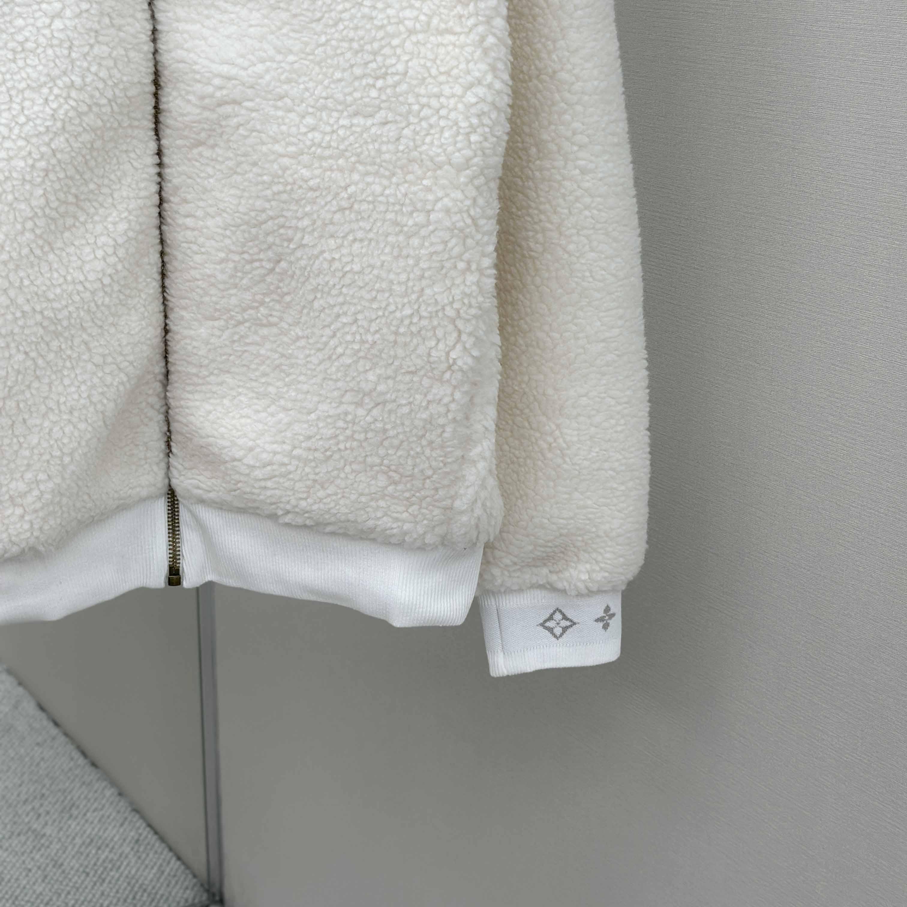 Louis Vuitton Leather Patch Fleece Blouson   1AHUGL - DopestKickz