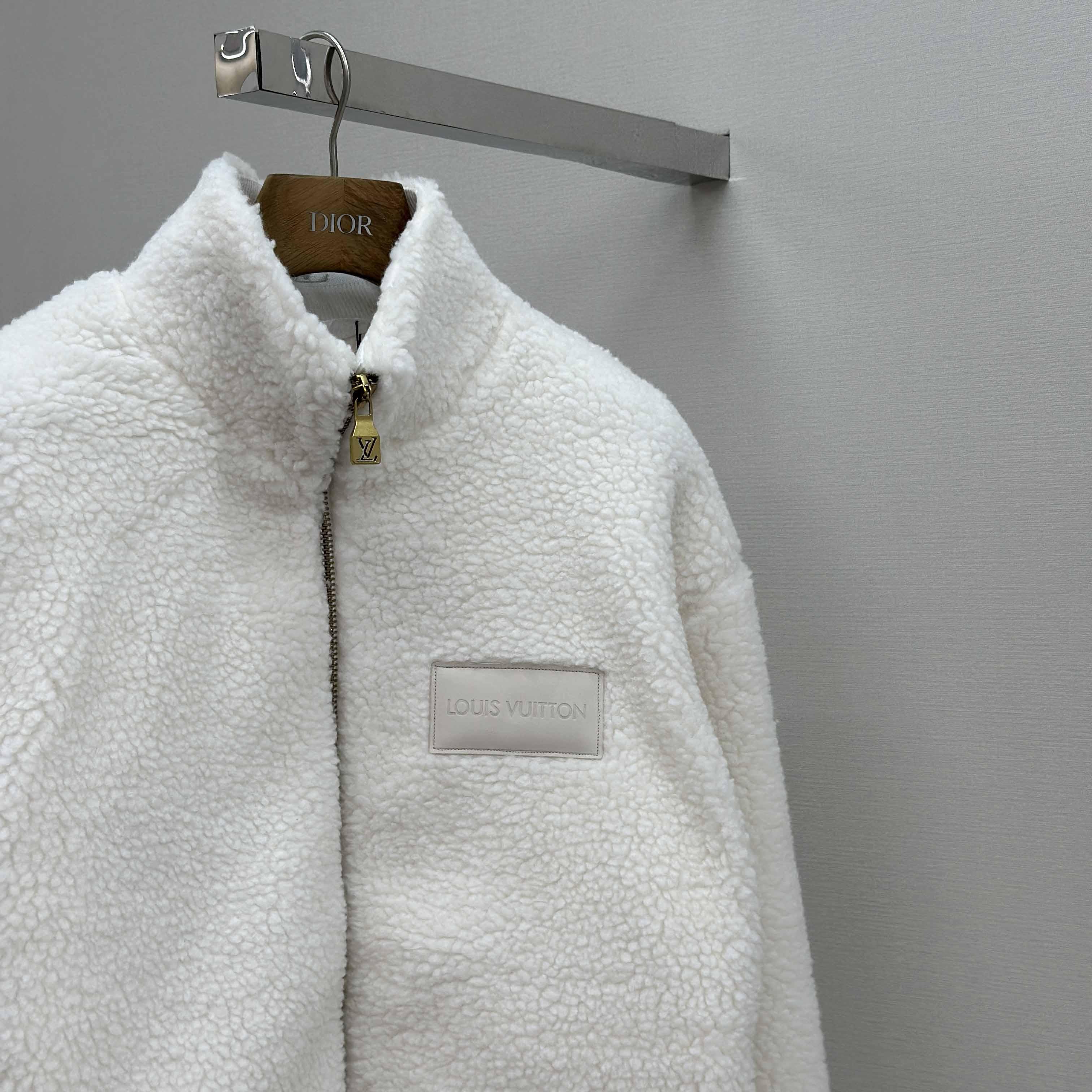 Louis Vuitton Leather Patch Fleece Blouson   1AHUGL - DopestKickz