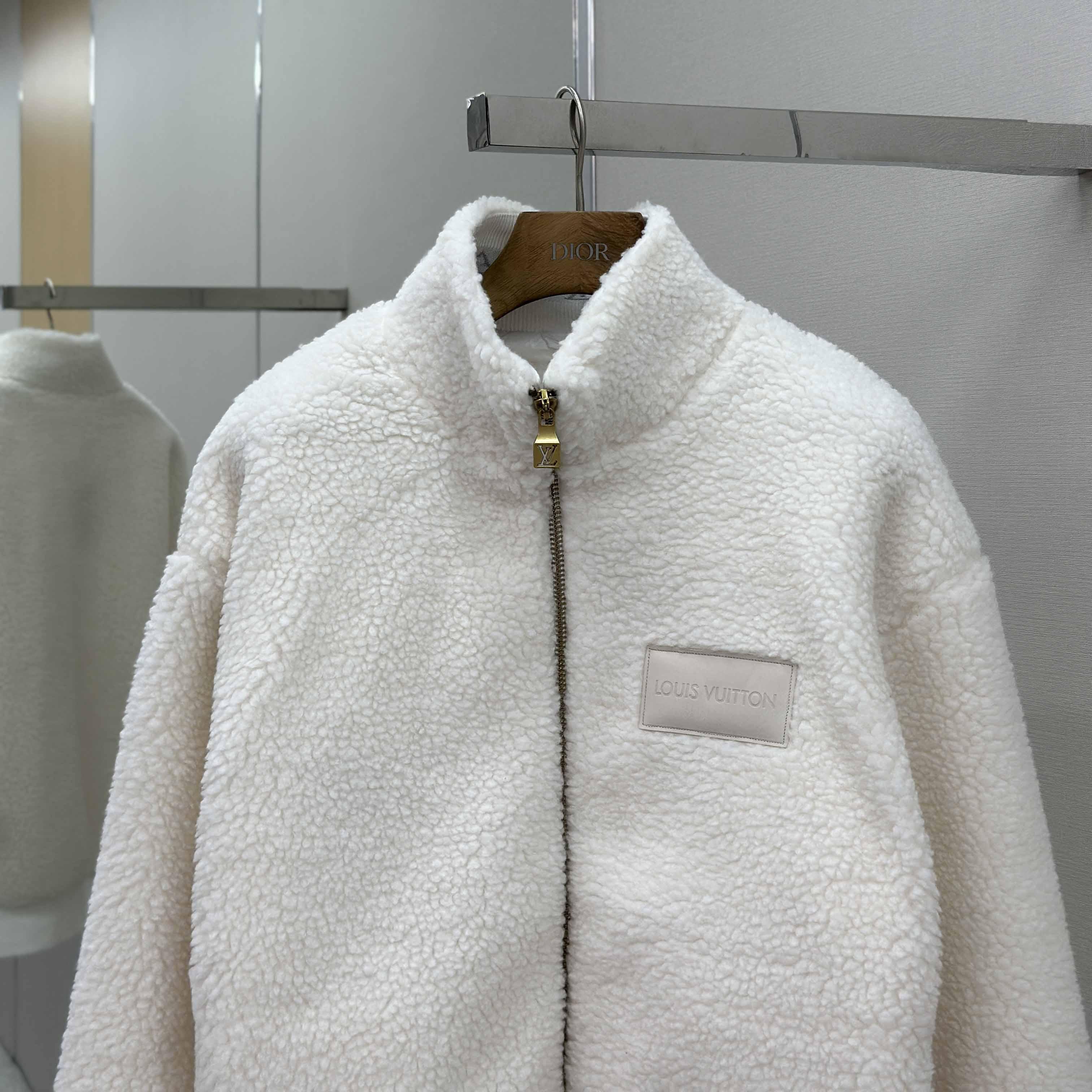 Louis Vuitton Leather Patch Fleece Blouson   1AHUGL - DopestKickz