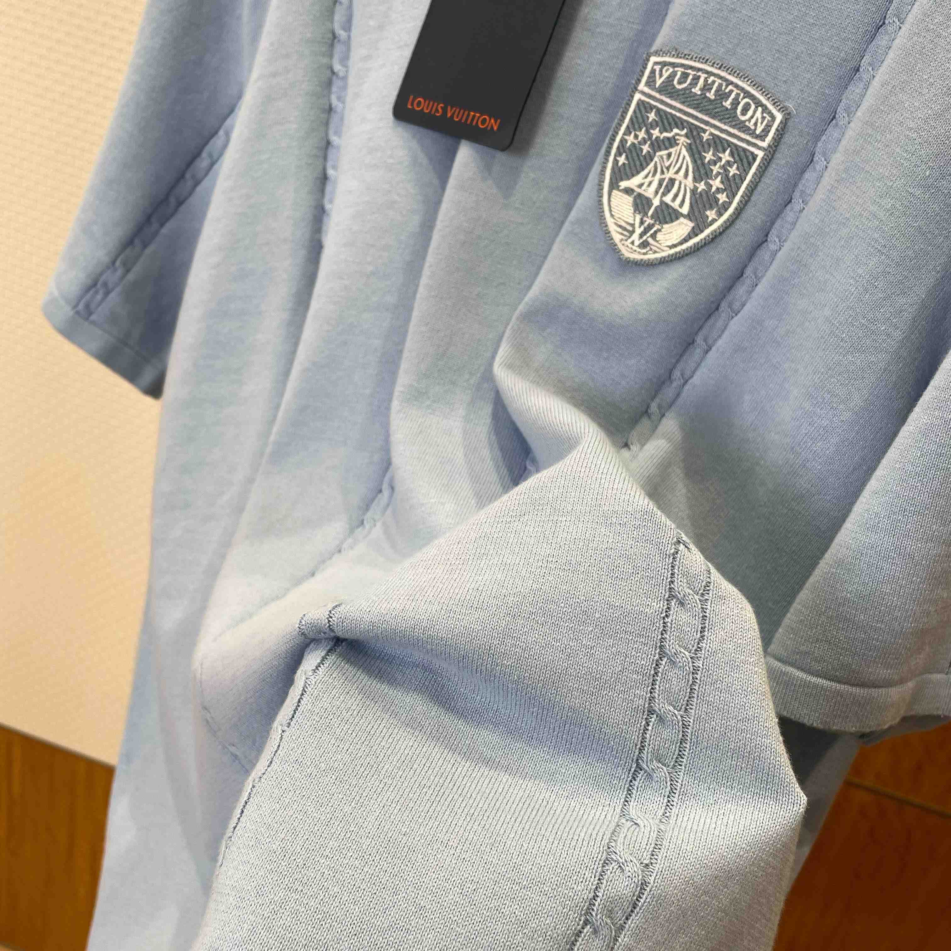 Louis Vuitton Silk-Cotton Short-Sleeved Crewneck   1AIJYJ - DopestKickz