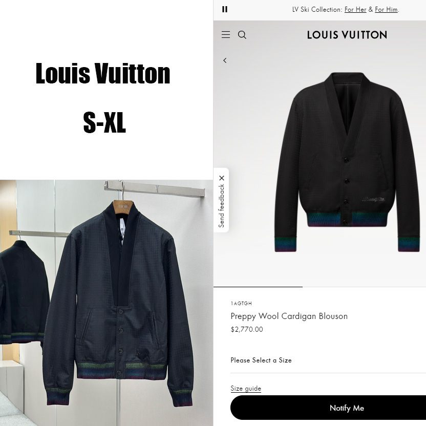 Louis Vuitton Preppy Wool Cardigan Blouson   1AGTGH - DopestKickz