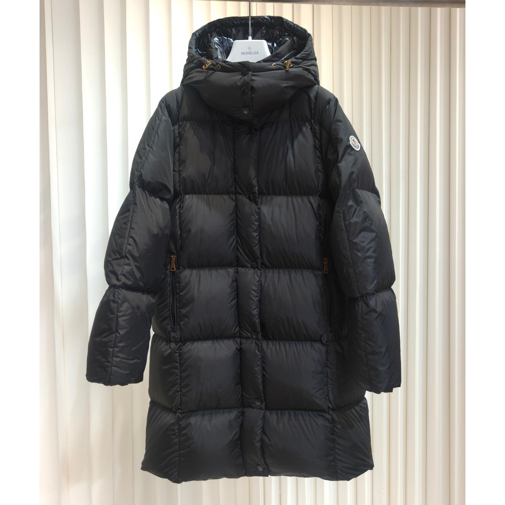 Moncler Litte Square-Quilted Hooded Long Down Jacket - DopestKickz