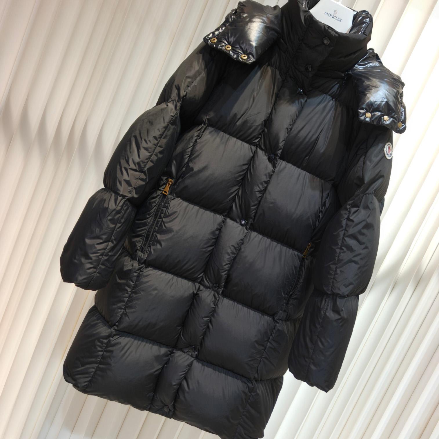 Moncler Litte Square-Quilted Hooded Long Down Jacket - DopestKickz