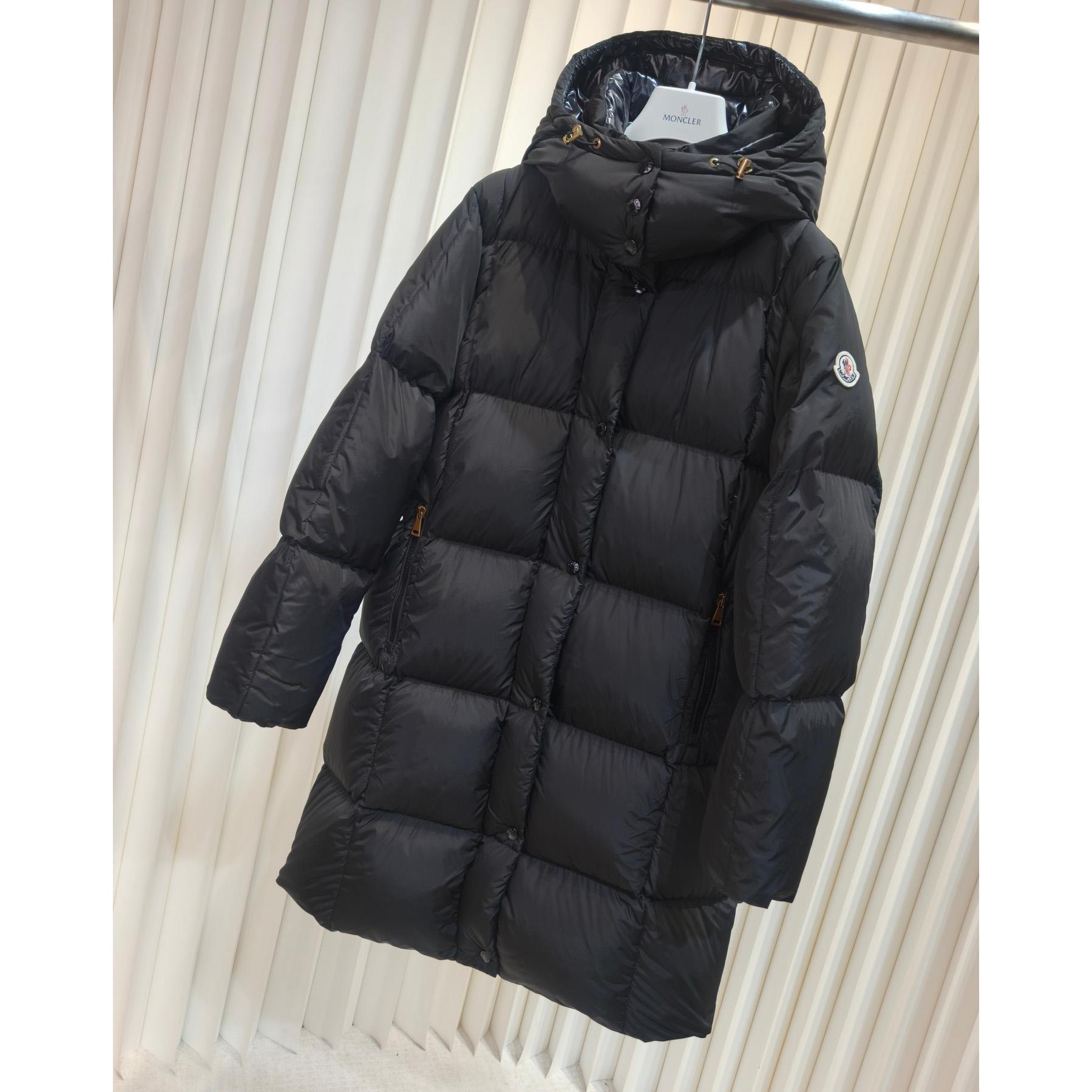 Moncler Litte Square-Quilted Hooded Long Down Jacket - DopestKickz