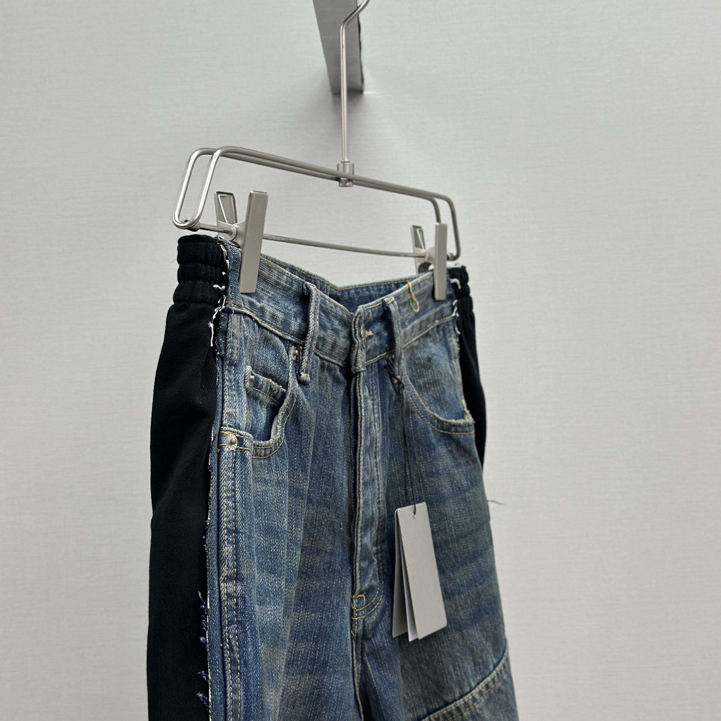 Balenciaga Cut-Up Tracksuit Pants In Blue Denim - DopestKickz