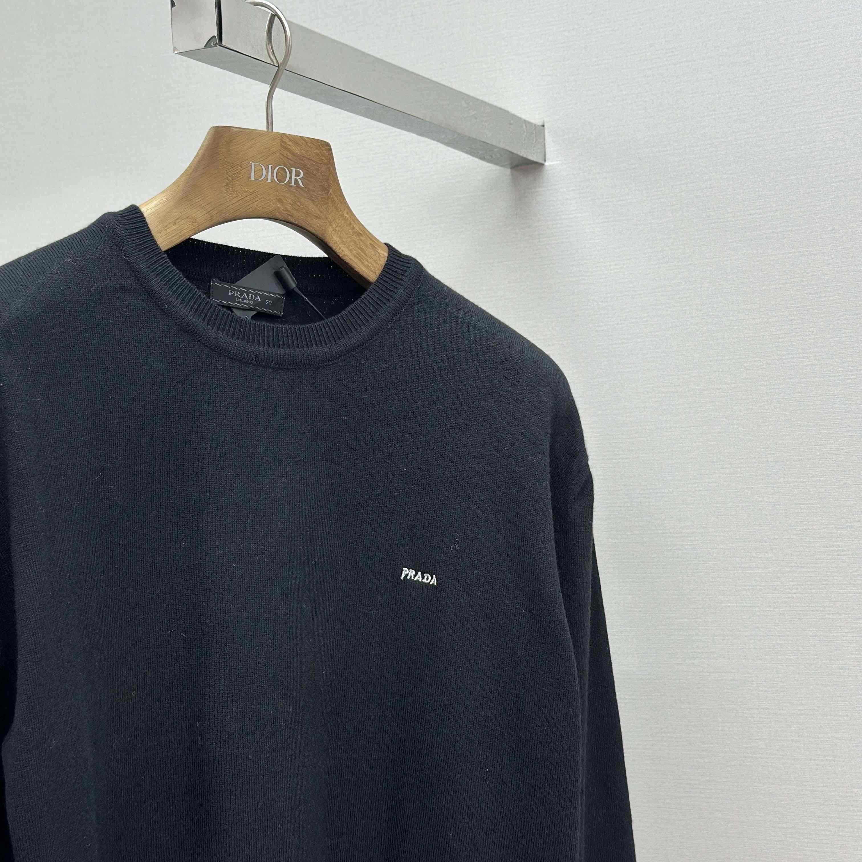 Prada Embroidered Long-sleeves Wool Sweater - DopestKickz