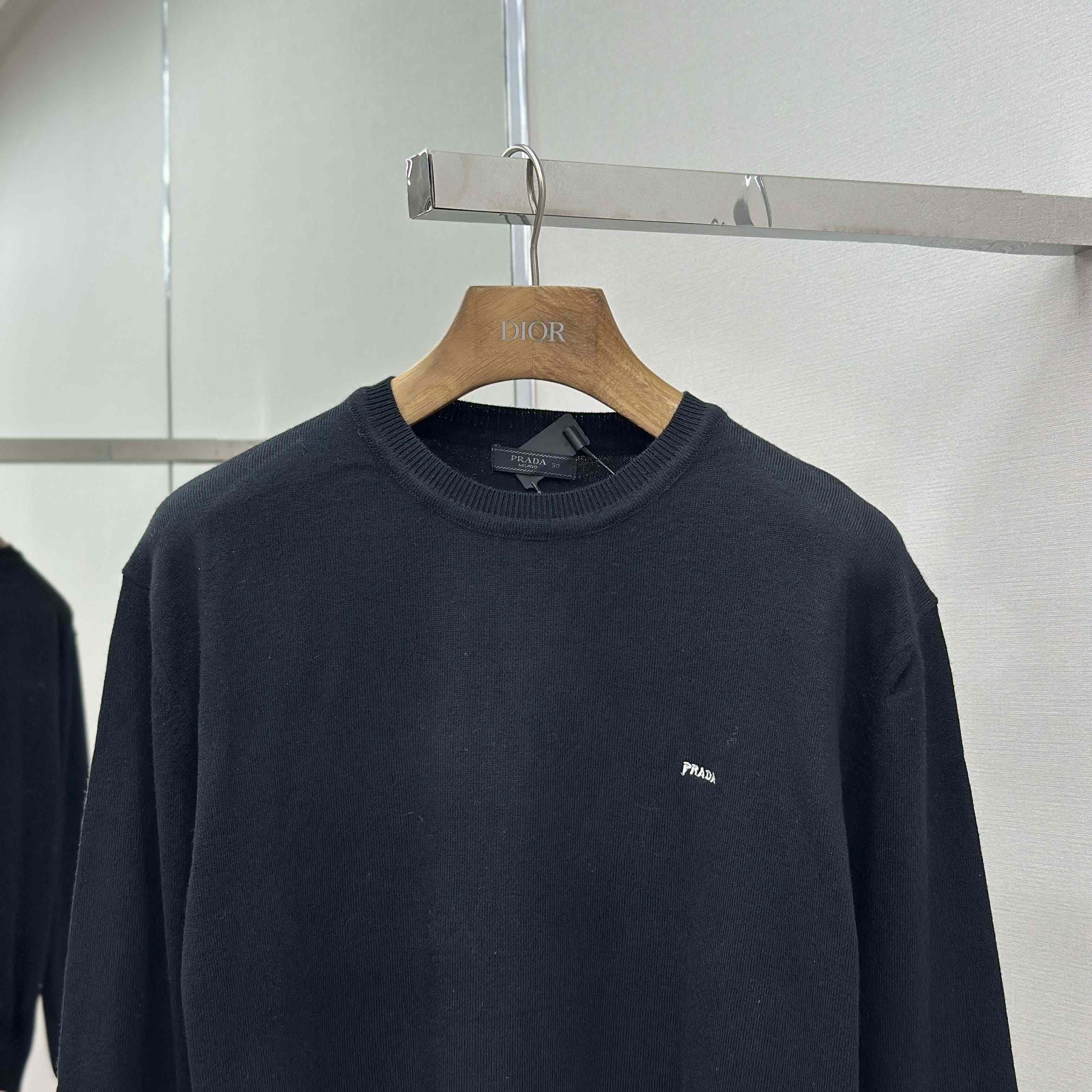 Prada Embroidered Long-sleeves Wool Sweater - DopestKickz
