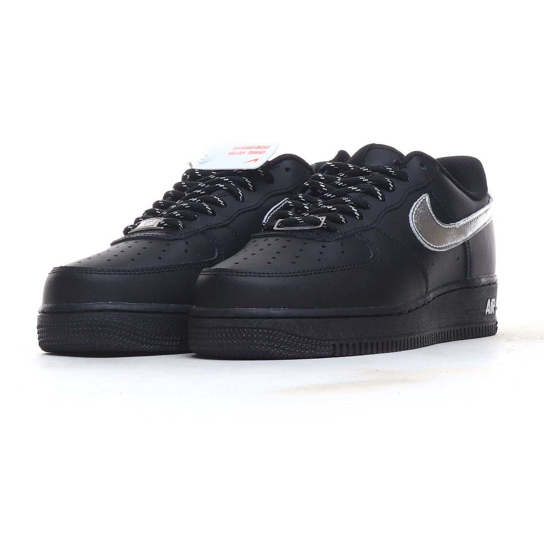 Nike Air Force 1 '07 Low “Black Silver Swoosh” FV5951-001 - DopestKickz