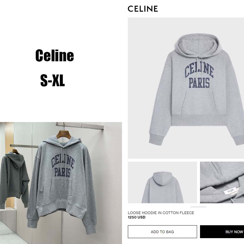 Celine Loose Hoodie In Cotton Fleece - DopestKickz