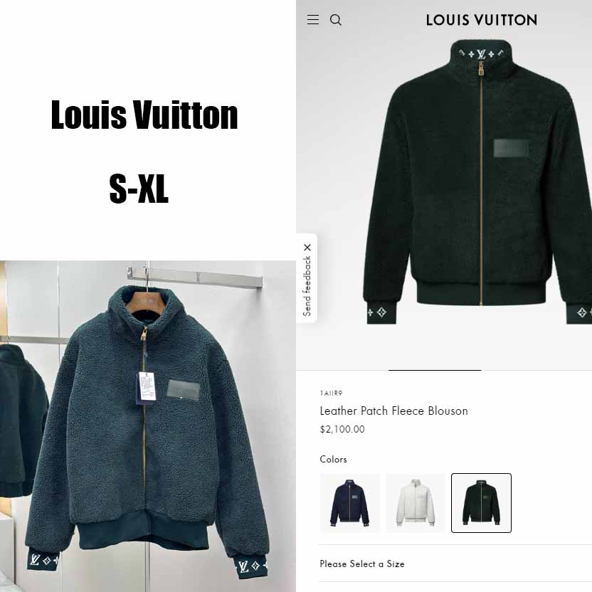 Louis Vuitton Leather Patch Fleece Blouson   1AIIR9 - DopestKickz