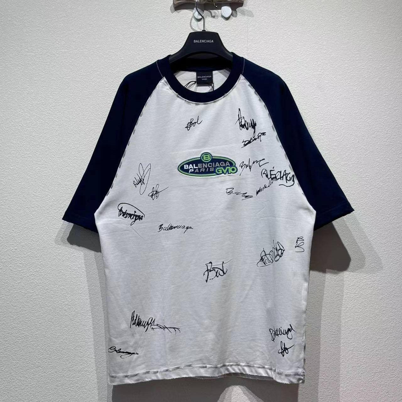 Balenciaga Banana Raglan Oversized T-Shirt In Dirty White And Blue Dry Jersey - DopestKickz