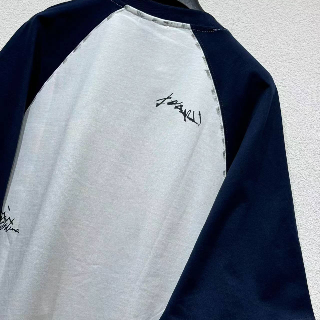 Balenciaga Banana Raglan Oversized T-Shirt In Dirty White And Blue Dry Jersey - DopestKickz