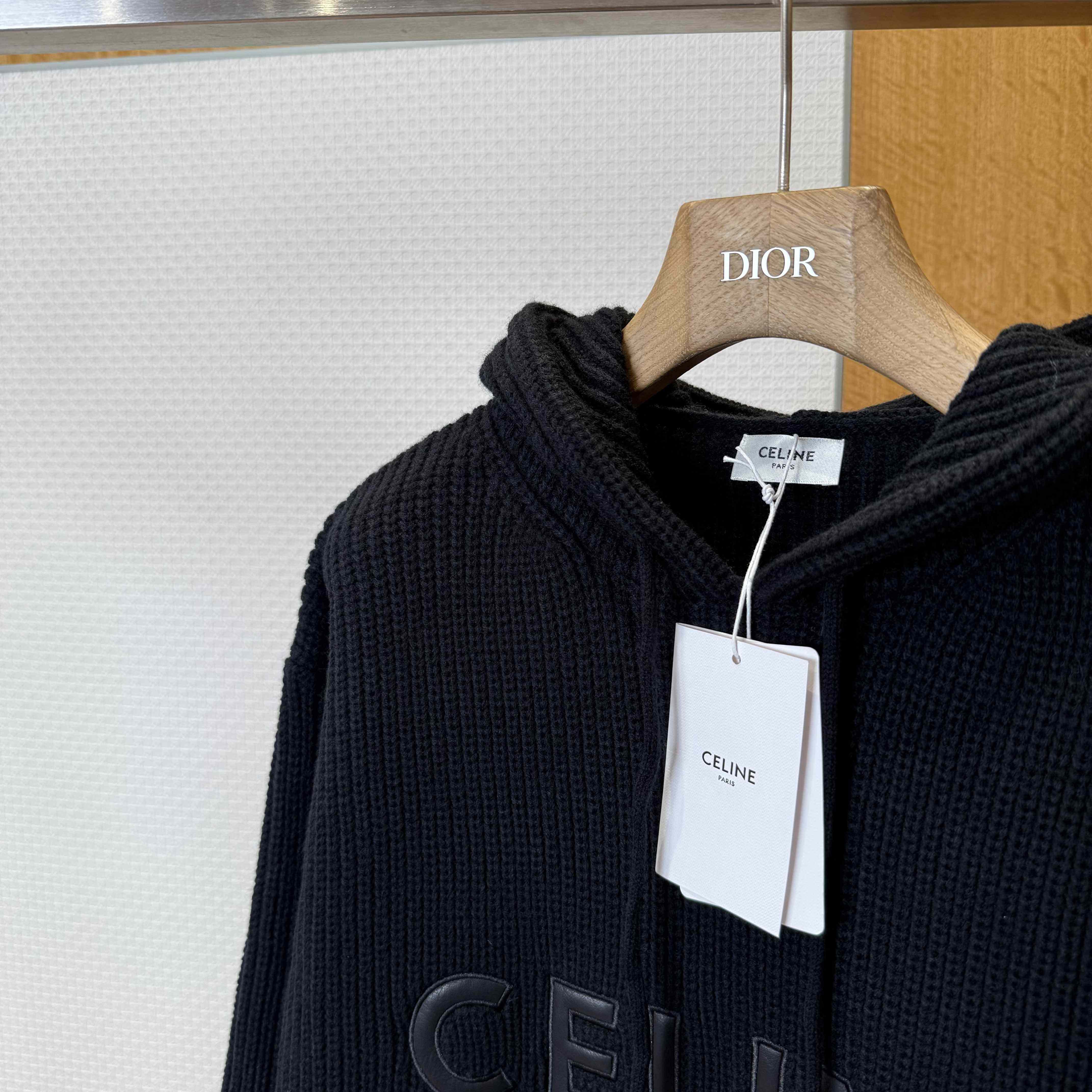Celine Hooded Sweater In Monochromic Wool - DopestKickz