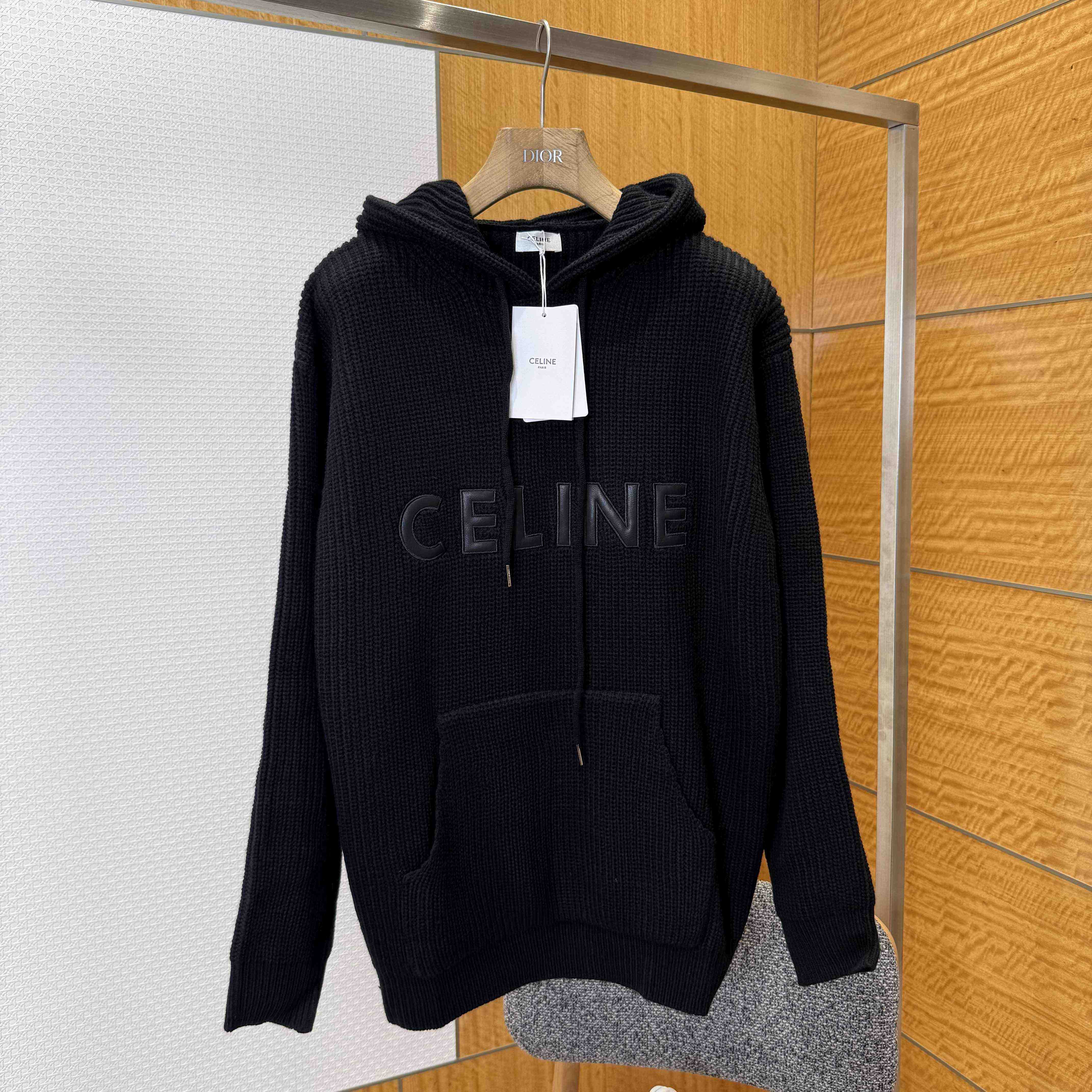 Celine Hooded Sweater In Monochromic Wool - DopestKickz