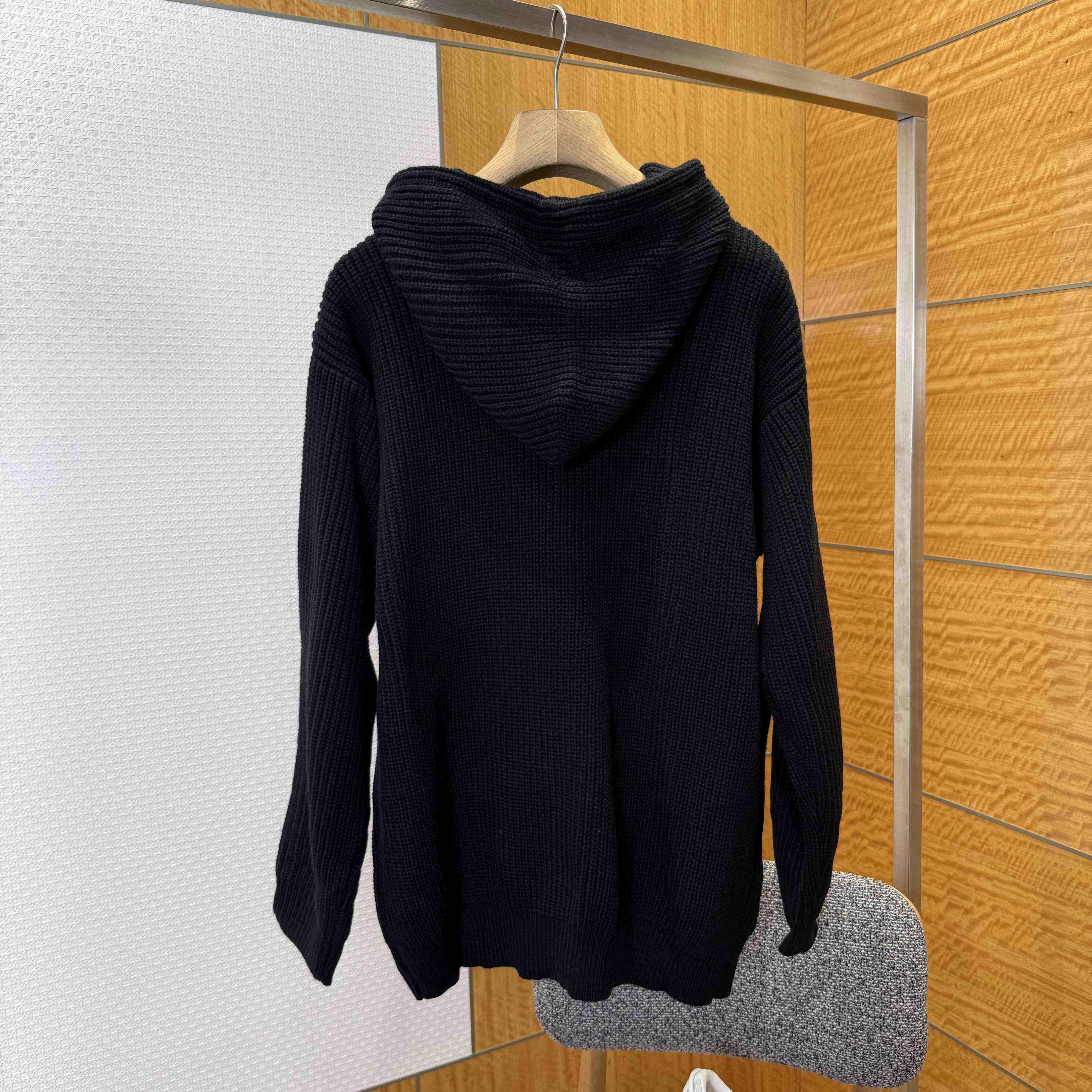 Celine Hooded Sweater In Monochromic Wool - DopestKickz