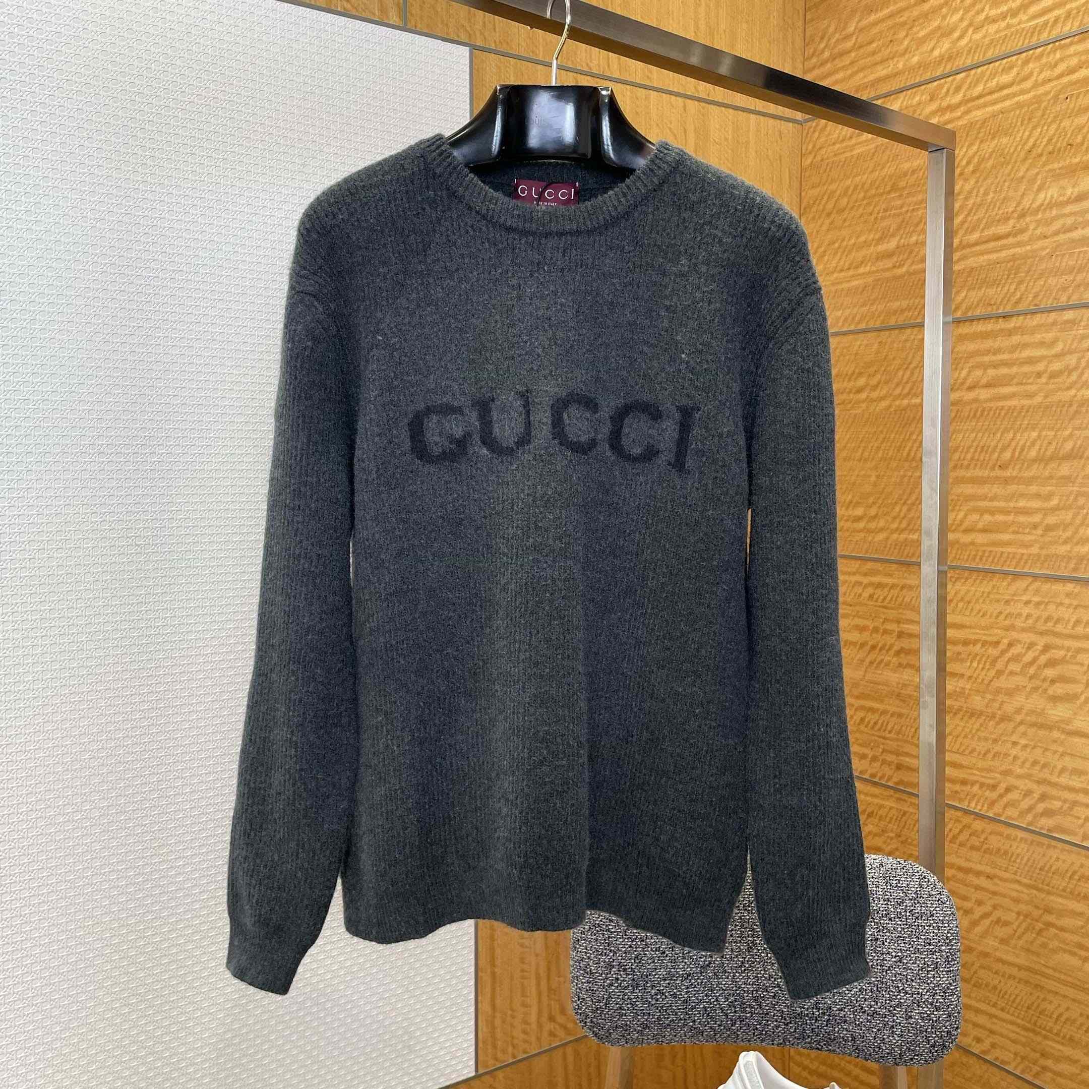 Gucci Wool Cashmere Rib Knit Sweater - DopestKickz