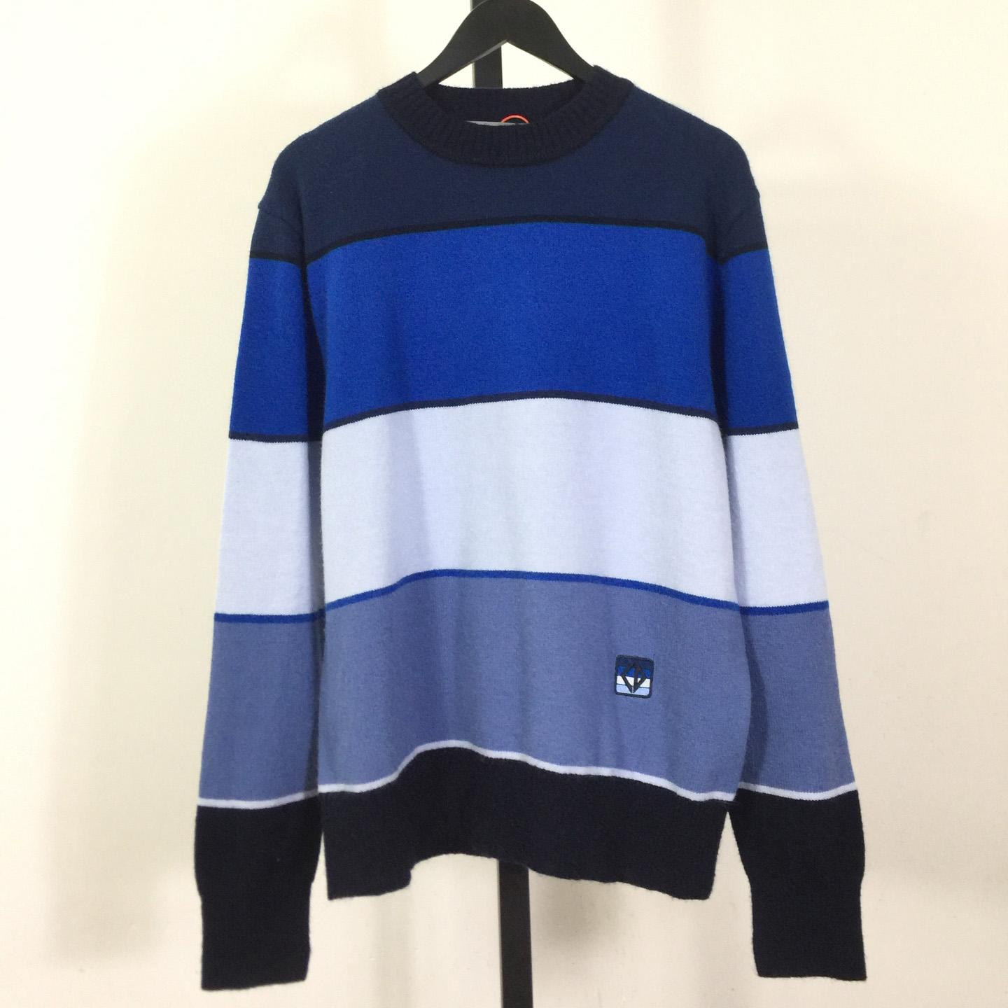 Dior CD Diamond Sweater Blue Cashmere and Cotton Jersey - DopestKickz
