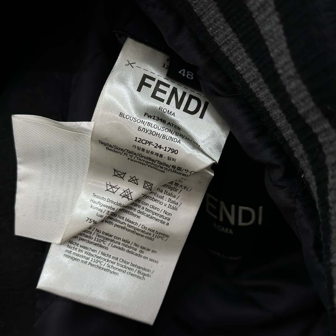 Fendi Black Wool Bomber Jacket - DopestKickz