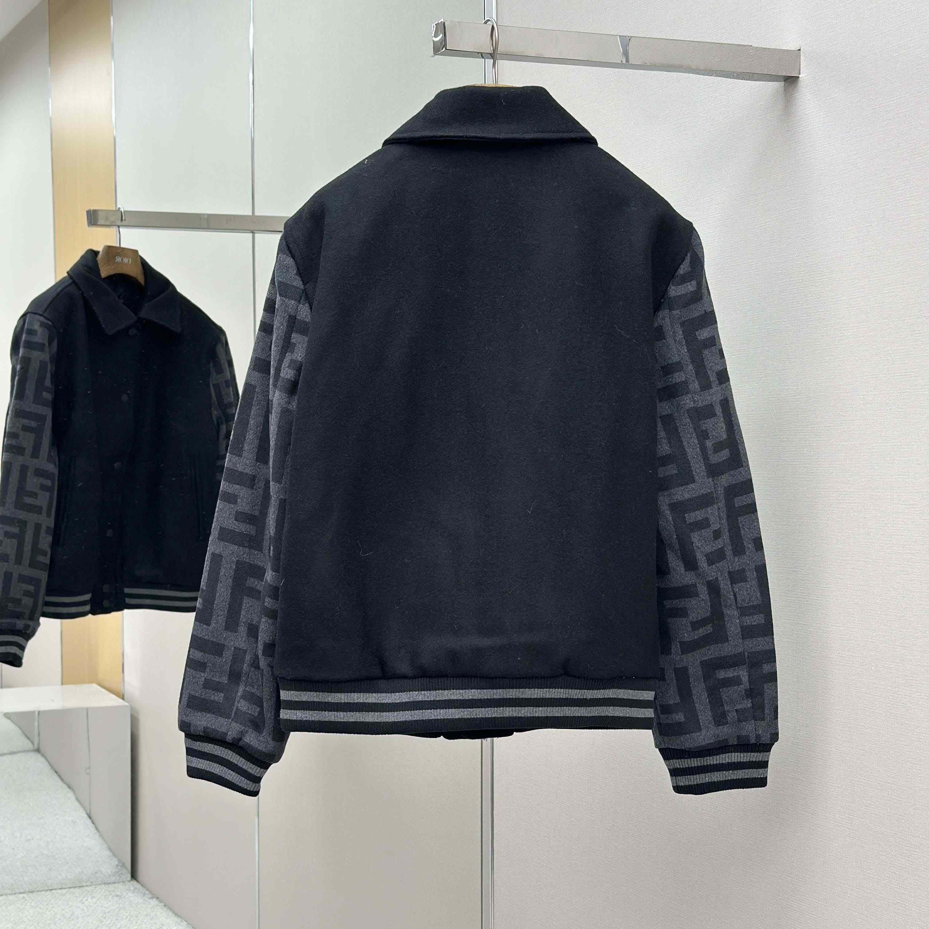 Fendi Black Wool Bomber Jacket - DopestKickz