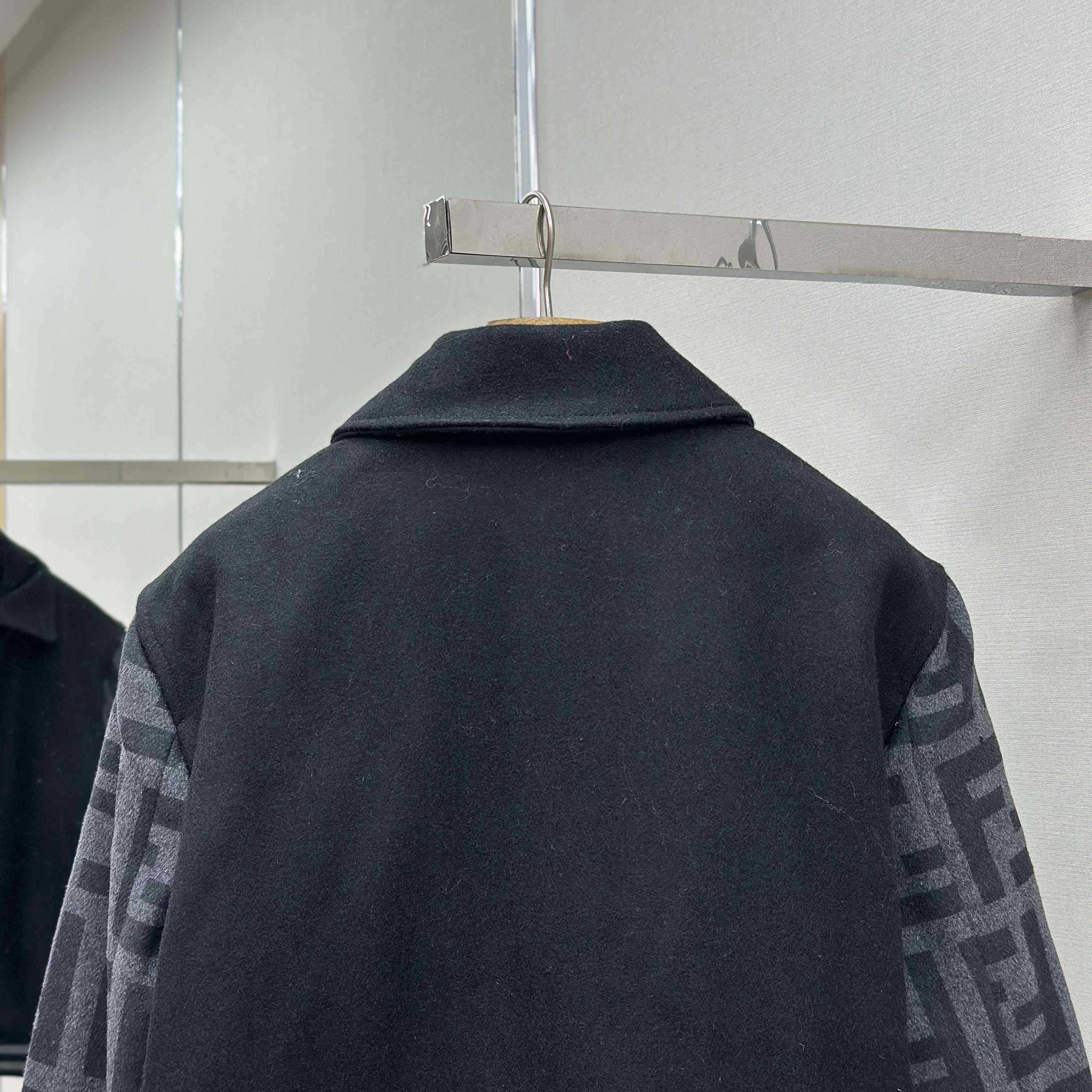 Fendi Black Wool Bomber Jacket - DopestKickz