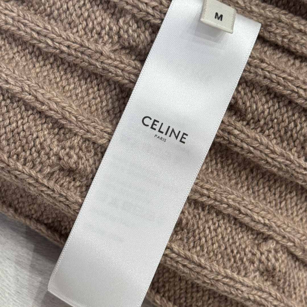 Celine Triomphe Cardigan In Cable-Knit Cashmere - DopestKickz