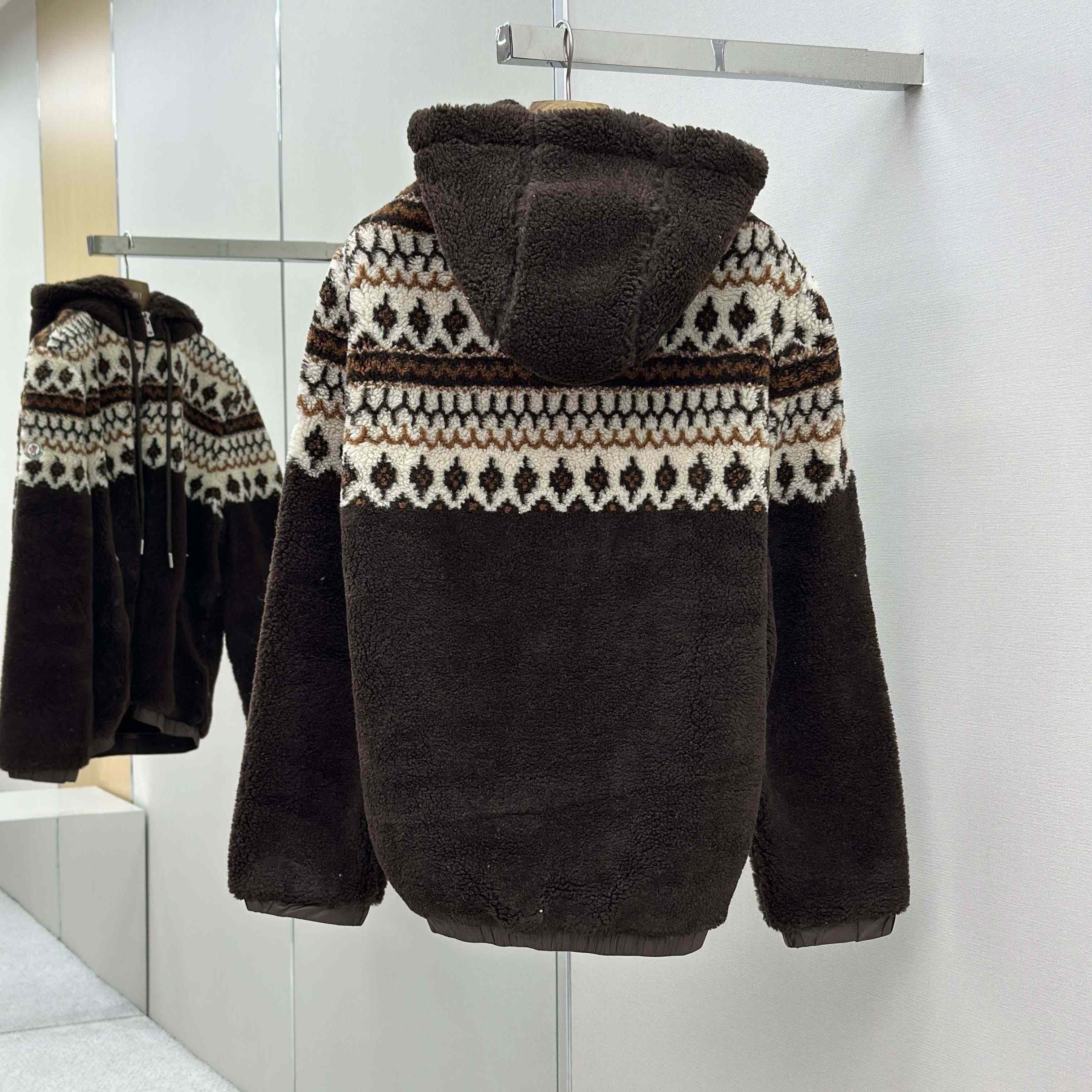 Moncler Geometric Jacquard Wool Blend Hoodie - DopestKickz