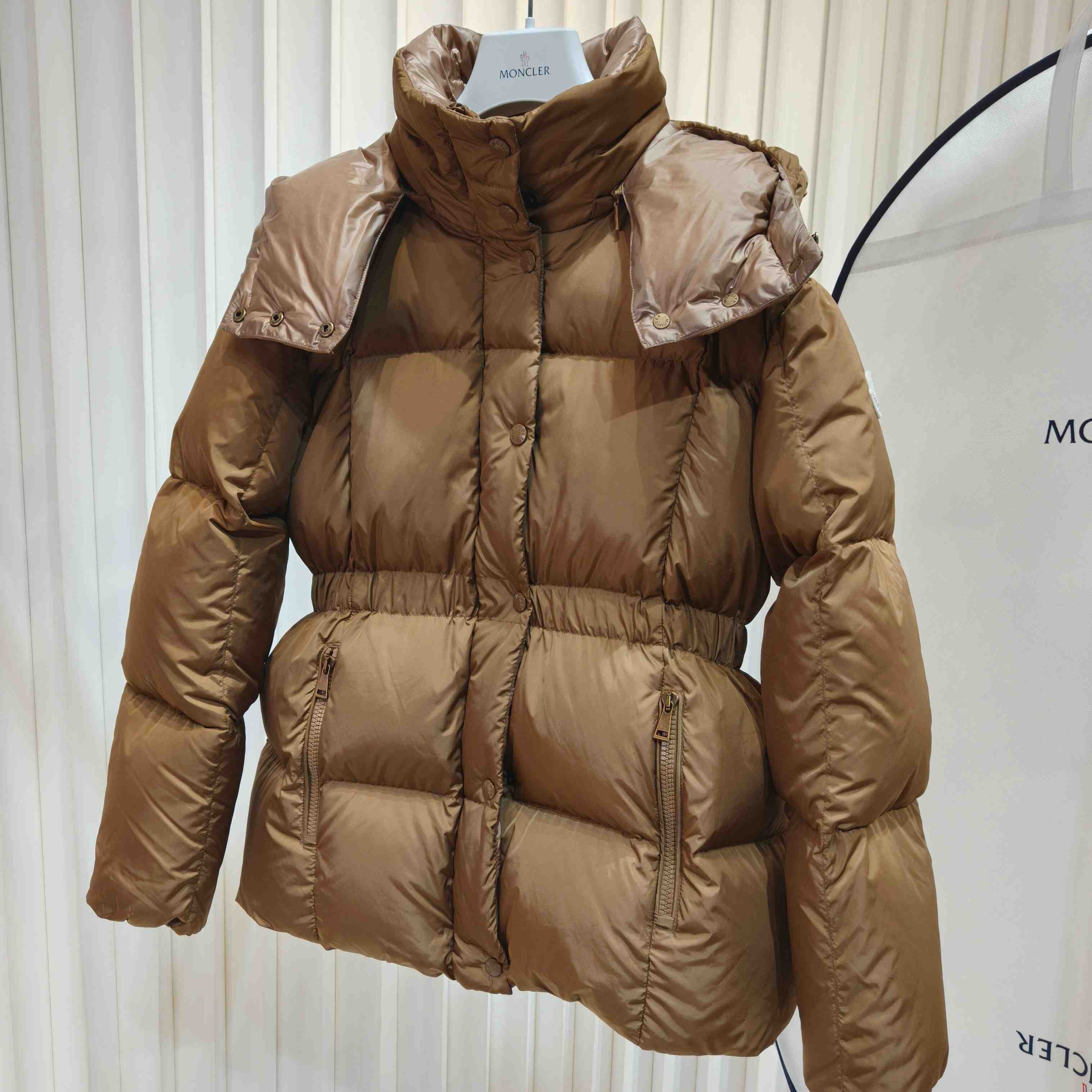 Moncler Agneux Square-Quilted Hooded Short Down Jacket - DopestKickz