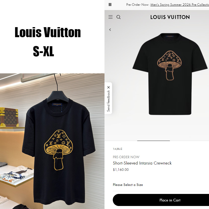 Louis Vuitton Short-Sleeved Intarsia Crewneck   1AJBUZ - DopestKickz