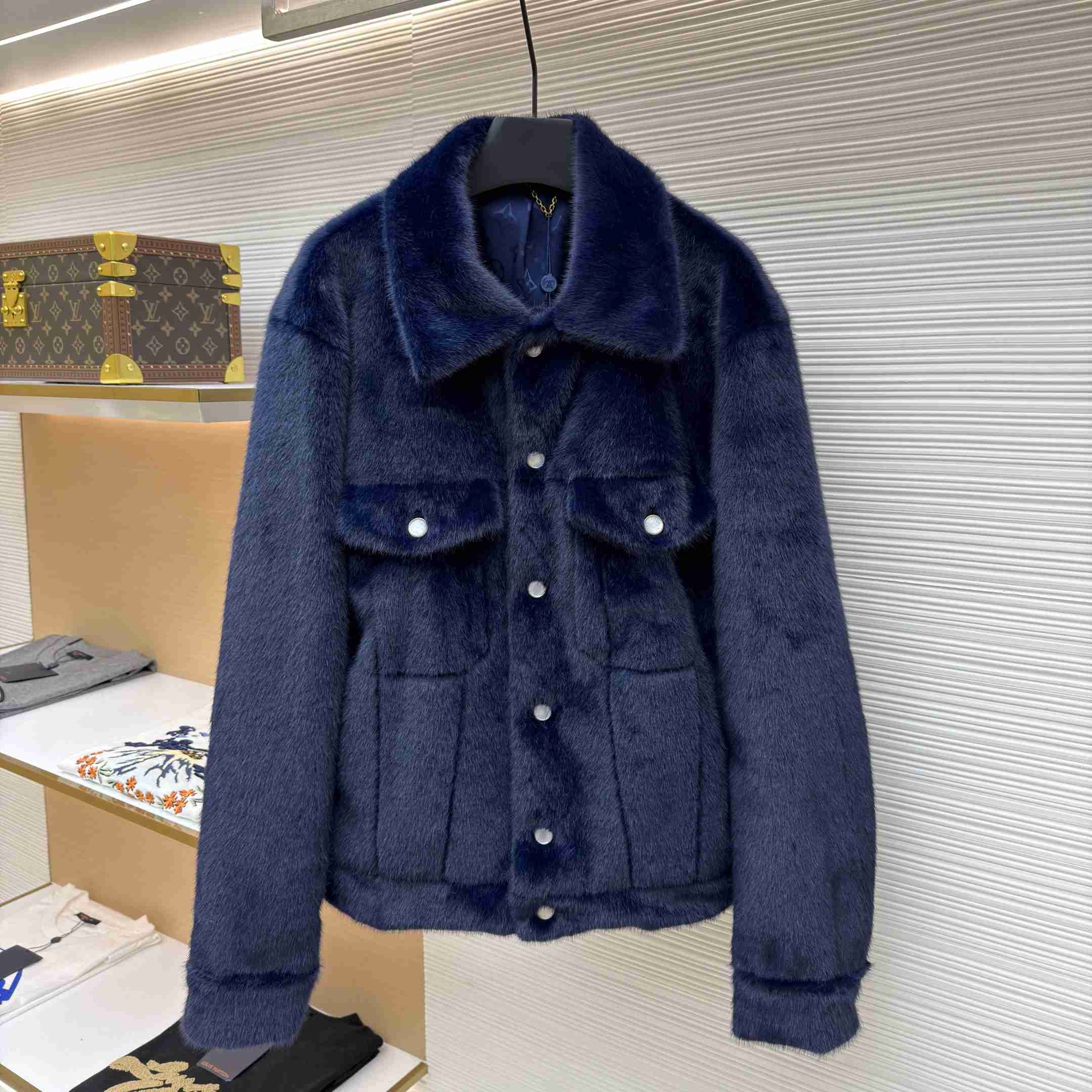 Louis Vuitton Mink Denim Trucker Jacket   1AILX0 - DopestKickz