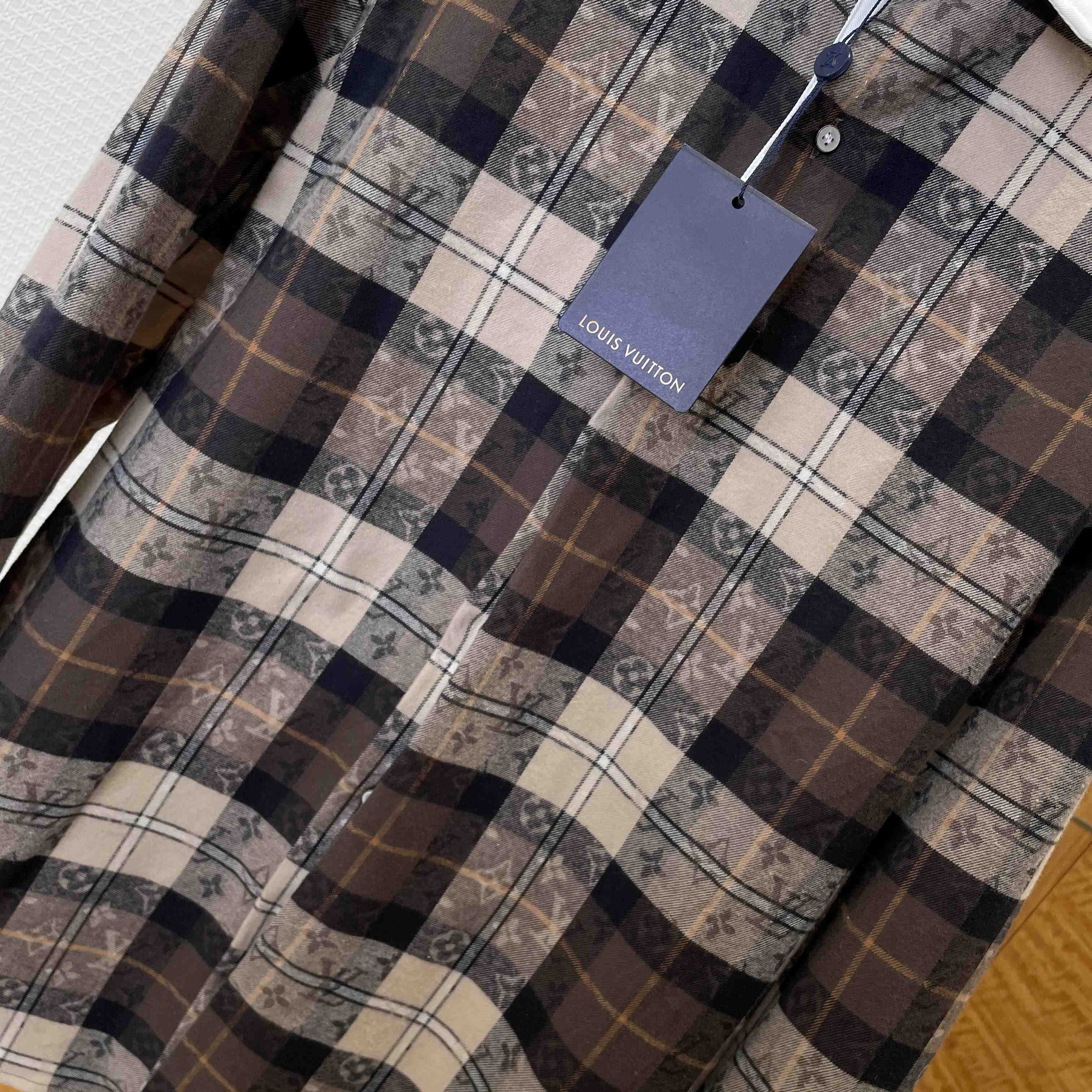 Louis Vuitton Monogram Flannel Long-Sleeved Polo Shirt   1AIKAJ - DopestKickz